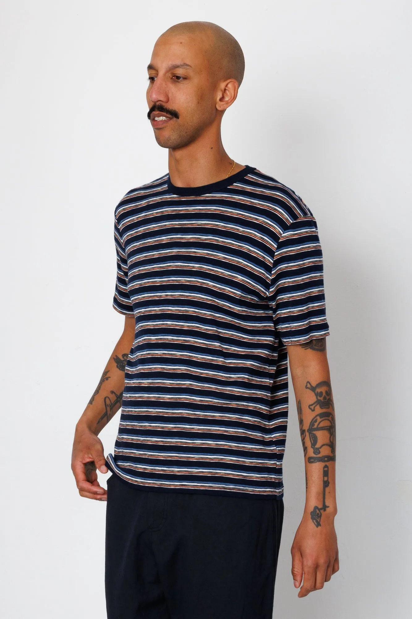 Multistripe T-Shirt - Blue Jungle Cat Stripe sold by Folk product image thumbnail 3
