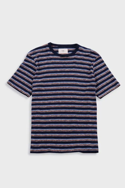 Multistripe T-Shirt - Blue Jungle Cat Stripe made by Folk