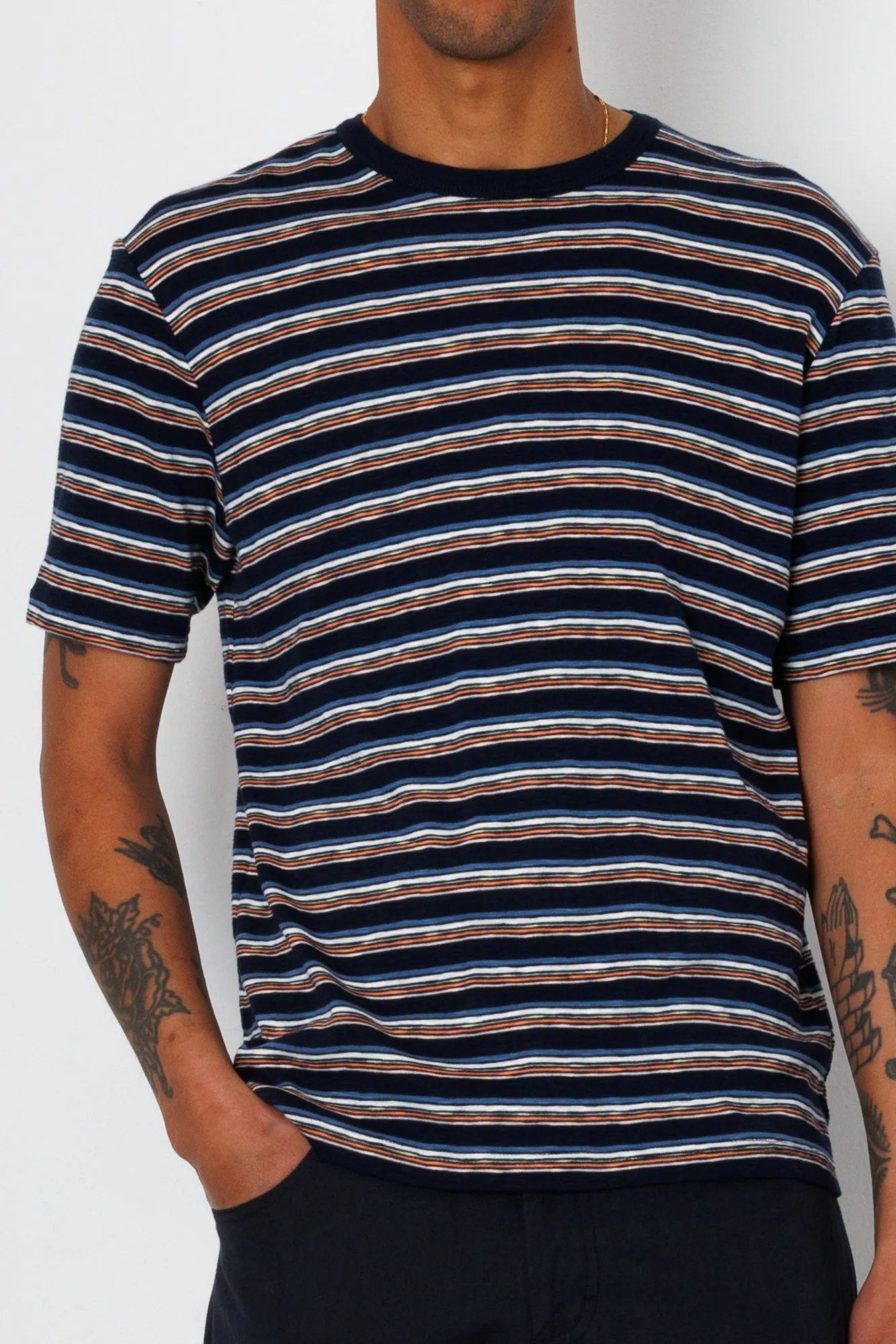 Multistripe T-Shirt - Blue Jungle Cat Stripe sold by Folk product image thumbnail 5