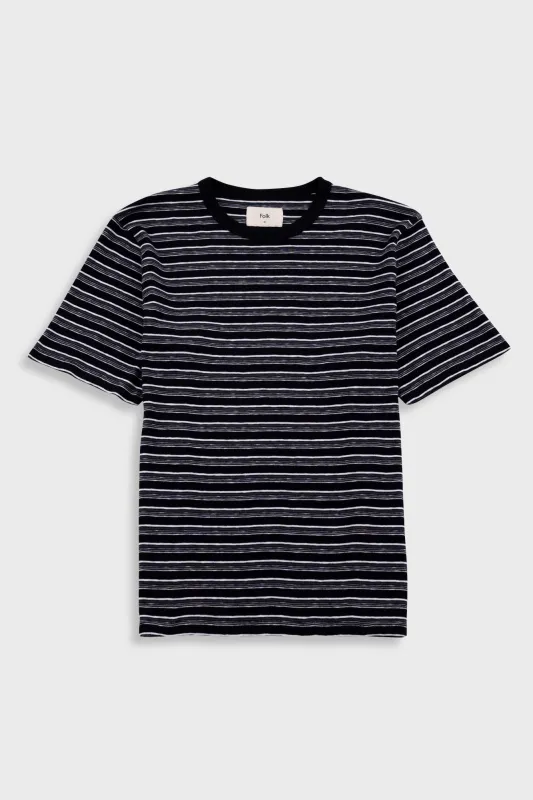 Multistripe T-Shirt - Black Comet Stripe made by Folk