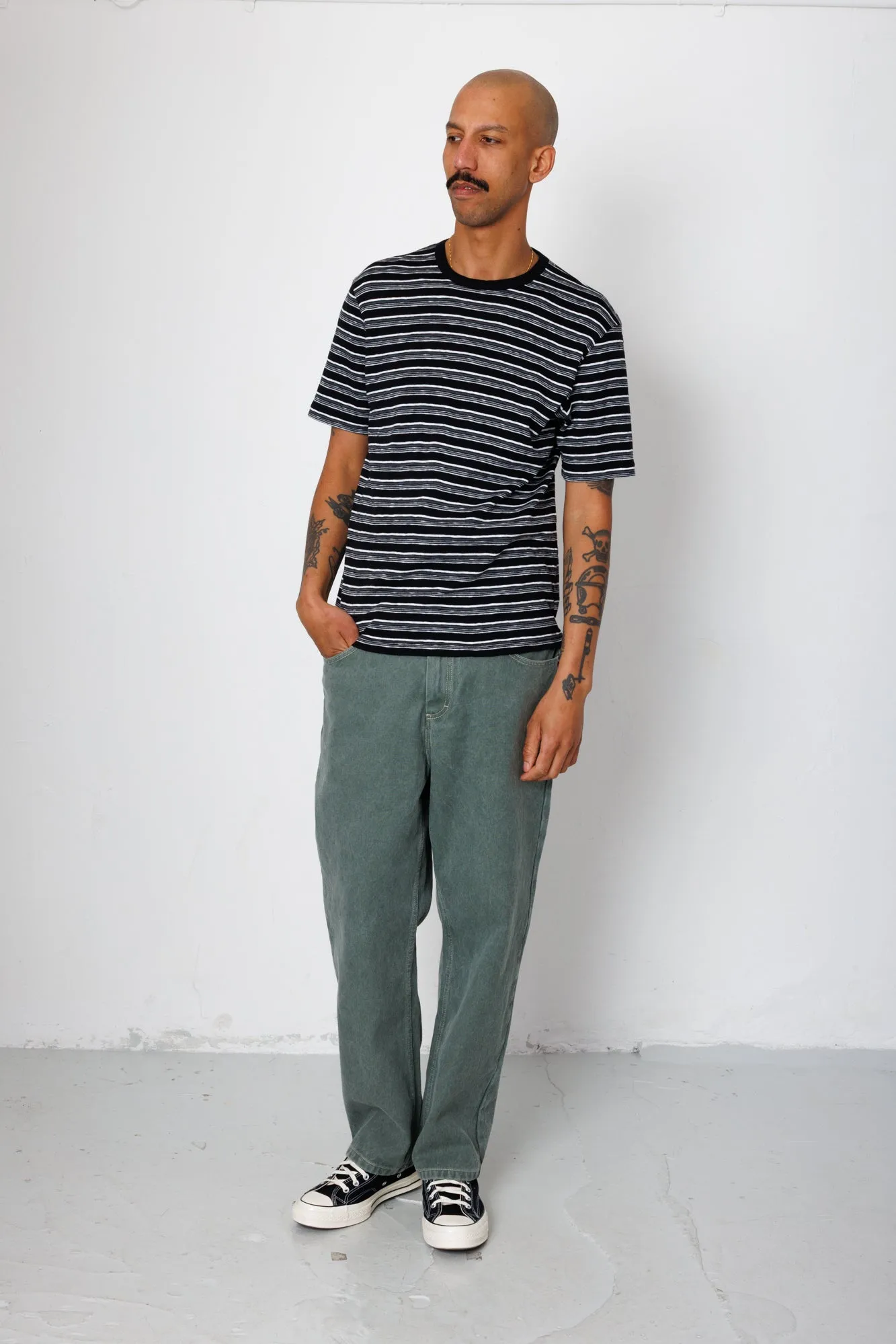 Multistripe T-Shirt - Black Comet Stripe sold by Folk product image thumbnail 2