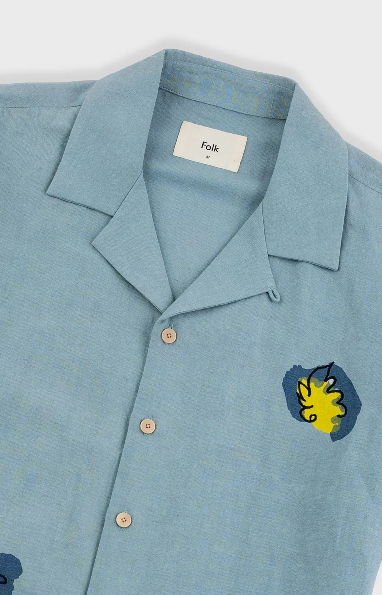 Relaxed Soft Collar Shirt - Blue Embroidered Flower | Folk x Goss Brothers sold by Folk product image thumbnail 5