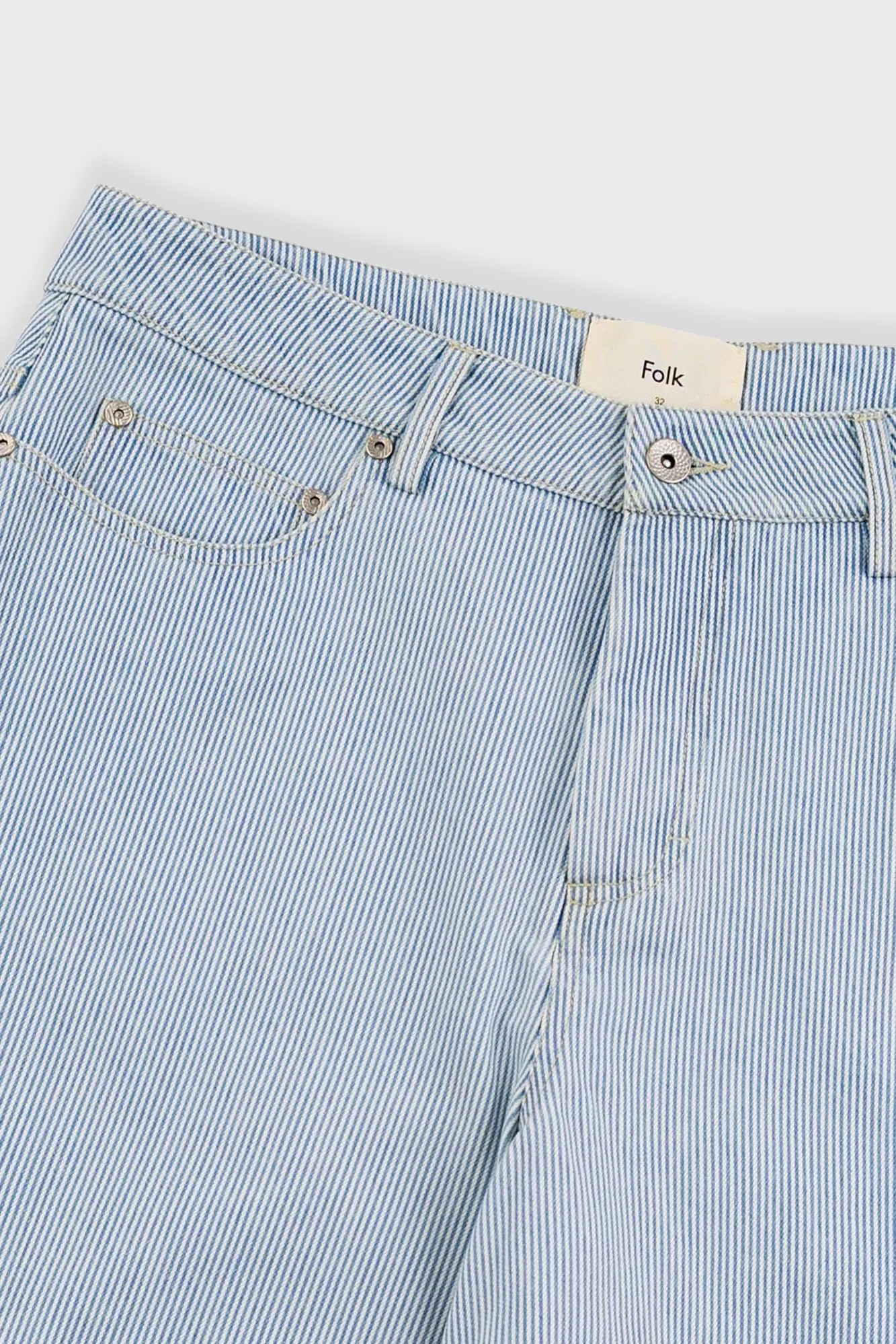 Relaxed Jean Short - Pale Ticking Stripe sold by Folk product image thumbnail 5