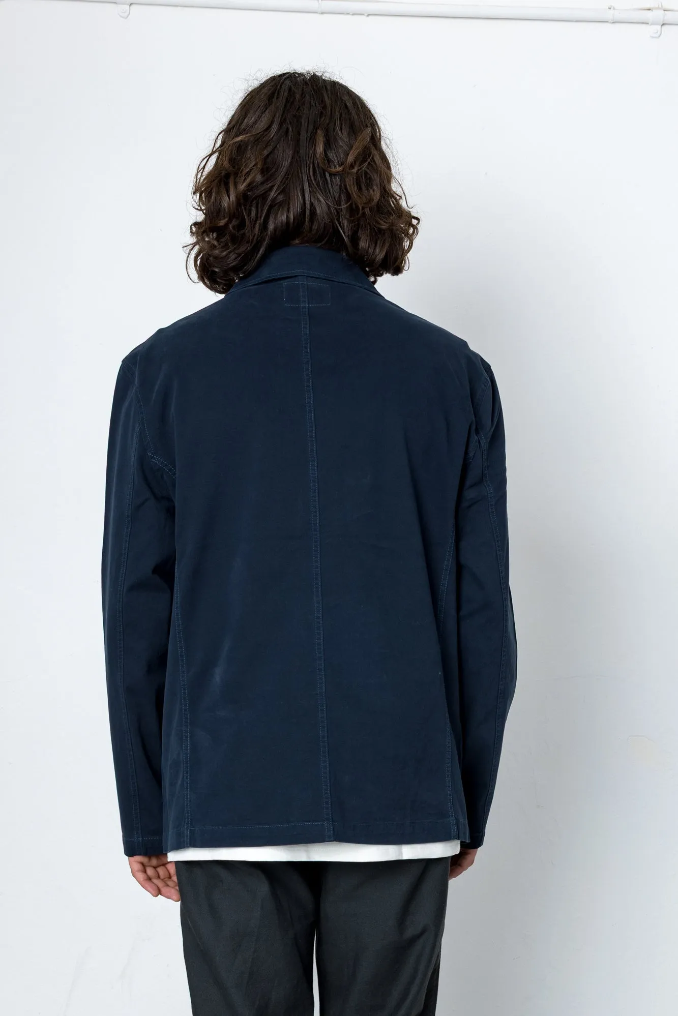 Capri Cotton Blazer - Washed Navy sold by Folk product image thumbnail 4