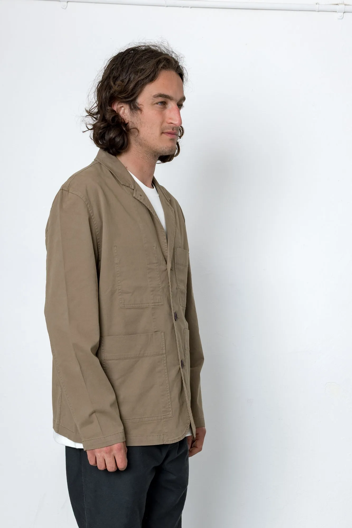 Capri Cotton Blazer - Khaki sold by Folk product image thumbnail 2