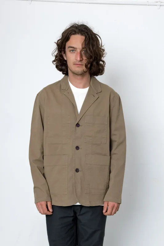 Capri Cotton Blazer - Khaki made by Folk