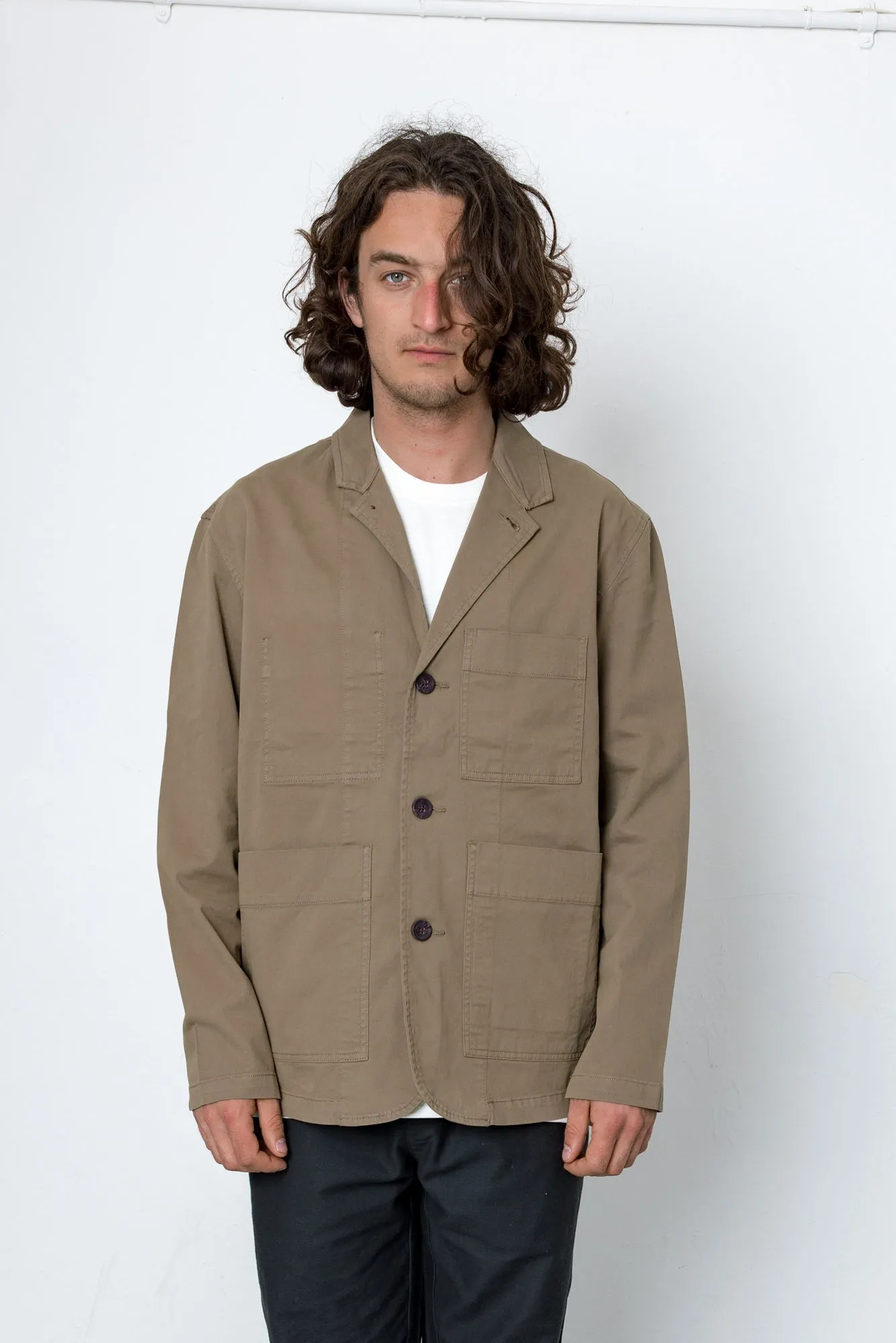 Capri Cotton Blazer - Khaki sold by Folk