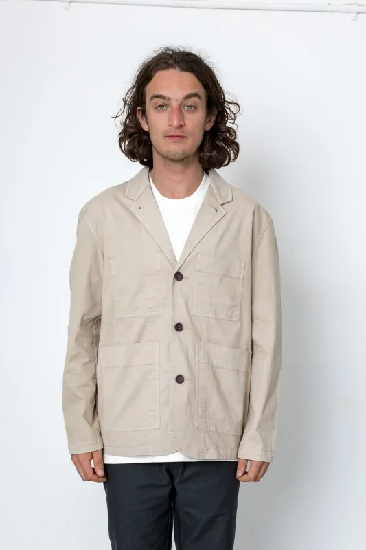 Capri Cotton Blazer - Taupe made by Folk