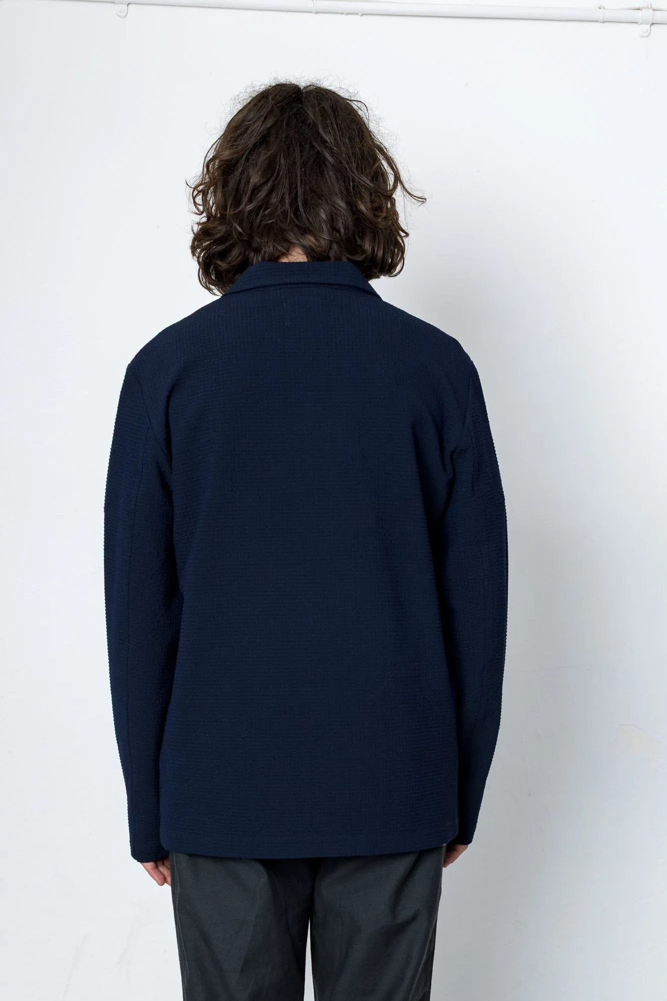 Geno Seersucker Blazer - Navy sold by Folk product image thumbnail 4