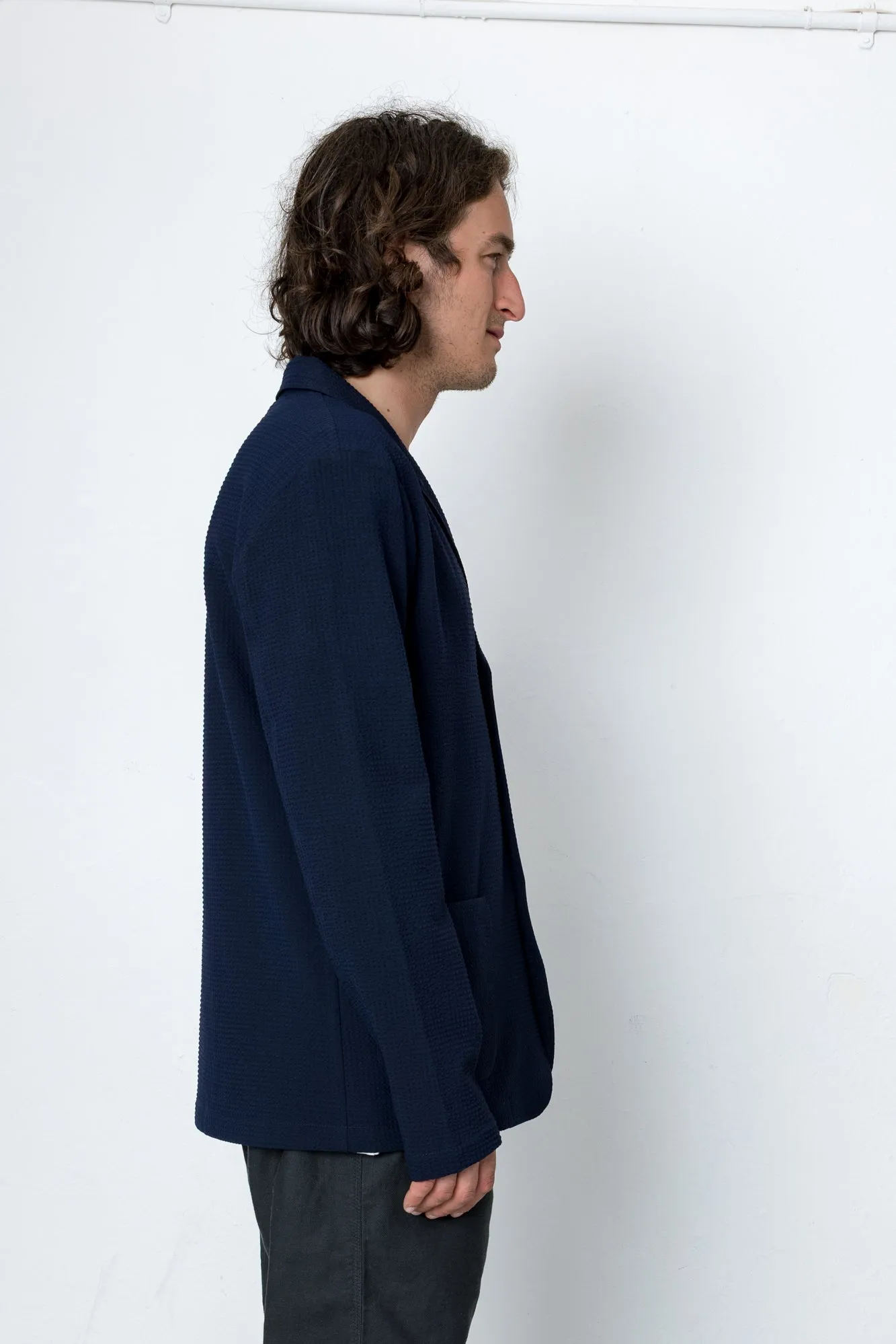 Geno Seersucker Blazer - Navy sold by Folk product image thumbnail 3