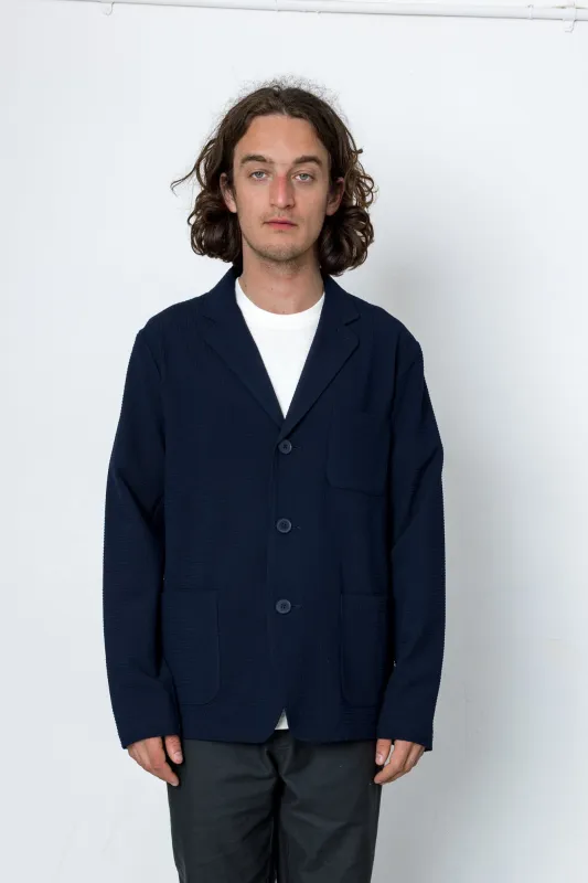 Geno Seersucker Blazer - Navy made by Folk