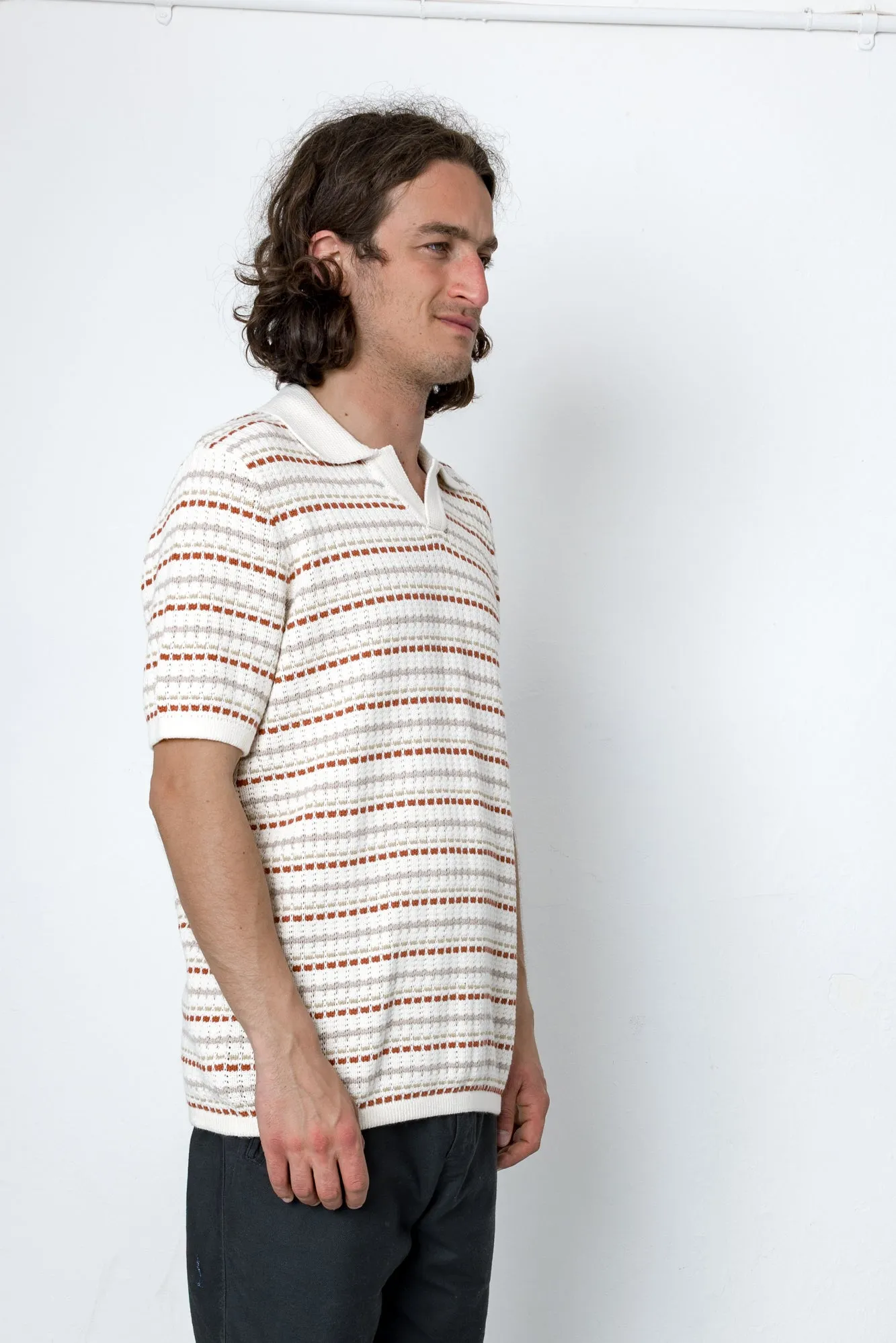 Alder Trophy Polo - Ecru / Pink sold by Folk product image thumbnail 2