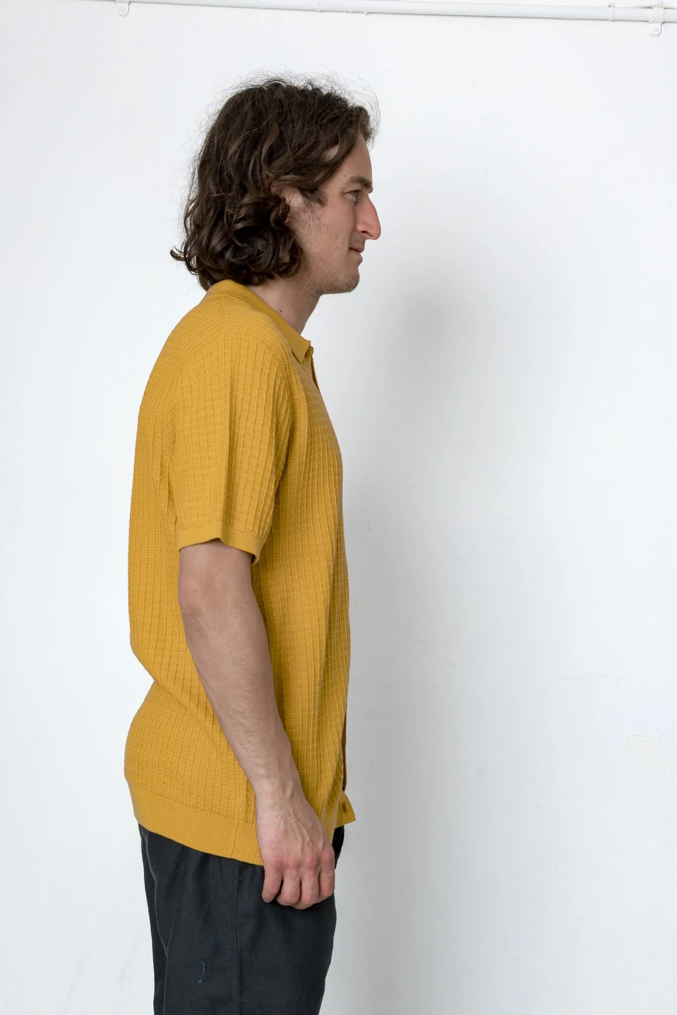 Beech Short Sleeve Button Through - Mustard sold by Folk product image thumbnail 3