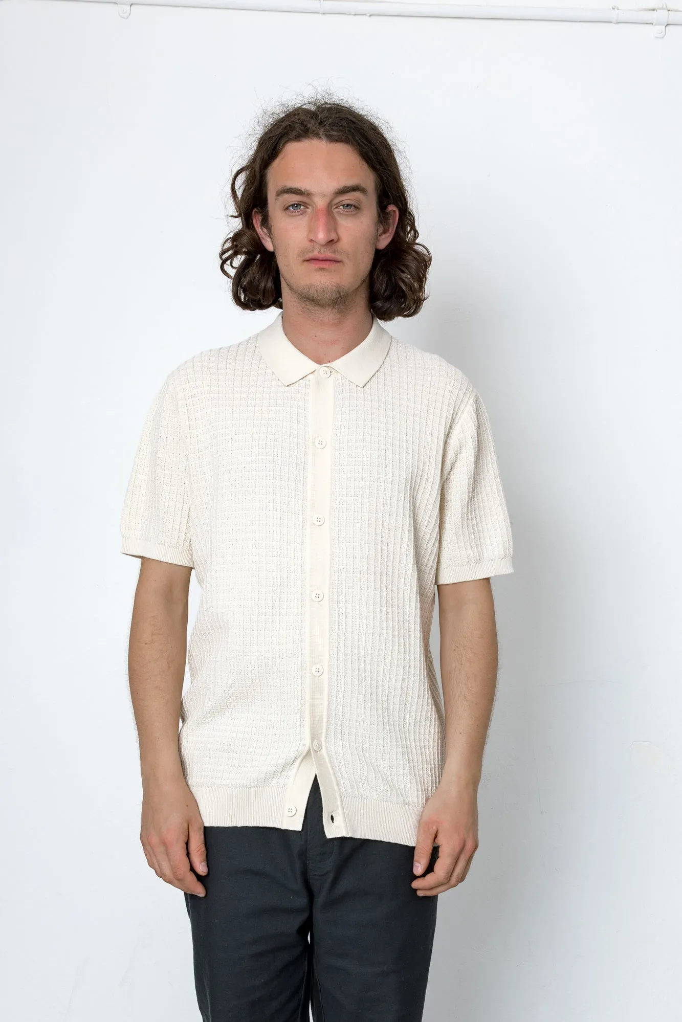 Beech Short Sleeve Button Through - Cream sold by Folk