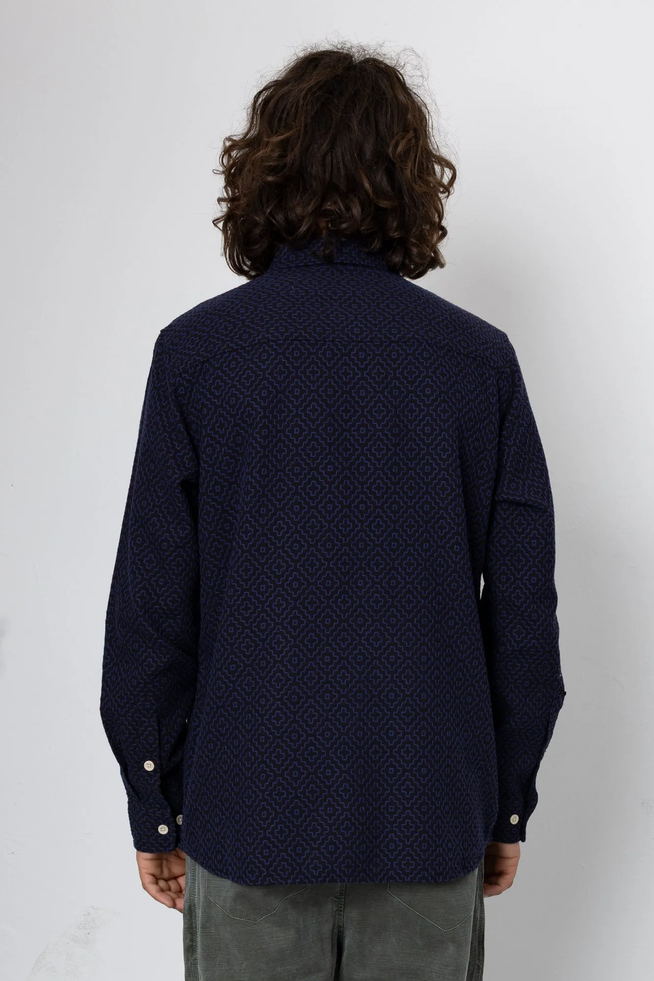 Harwood Long Sleeve Shirt - Navy sold by Folk product image thumbnail 4
