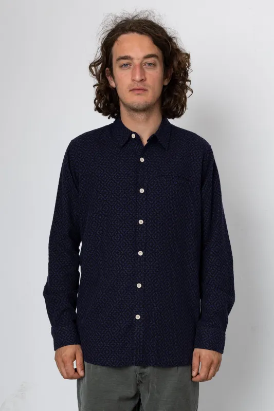 Harwood Long Sleeve Shirt - Navy made by Folk