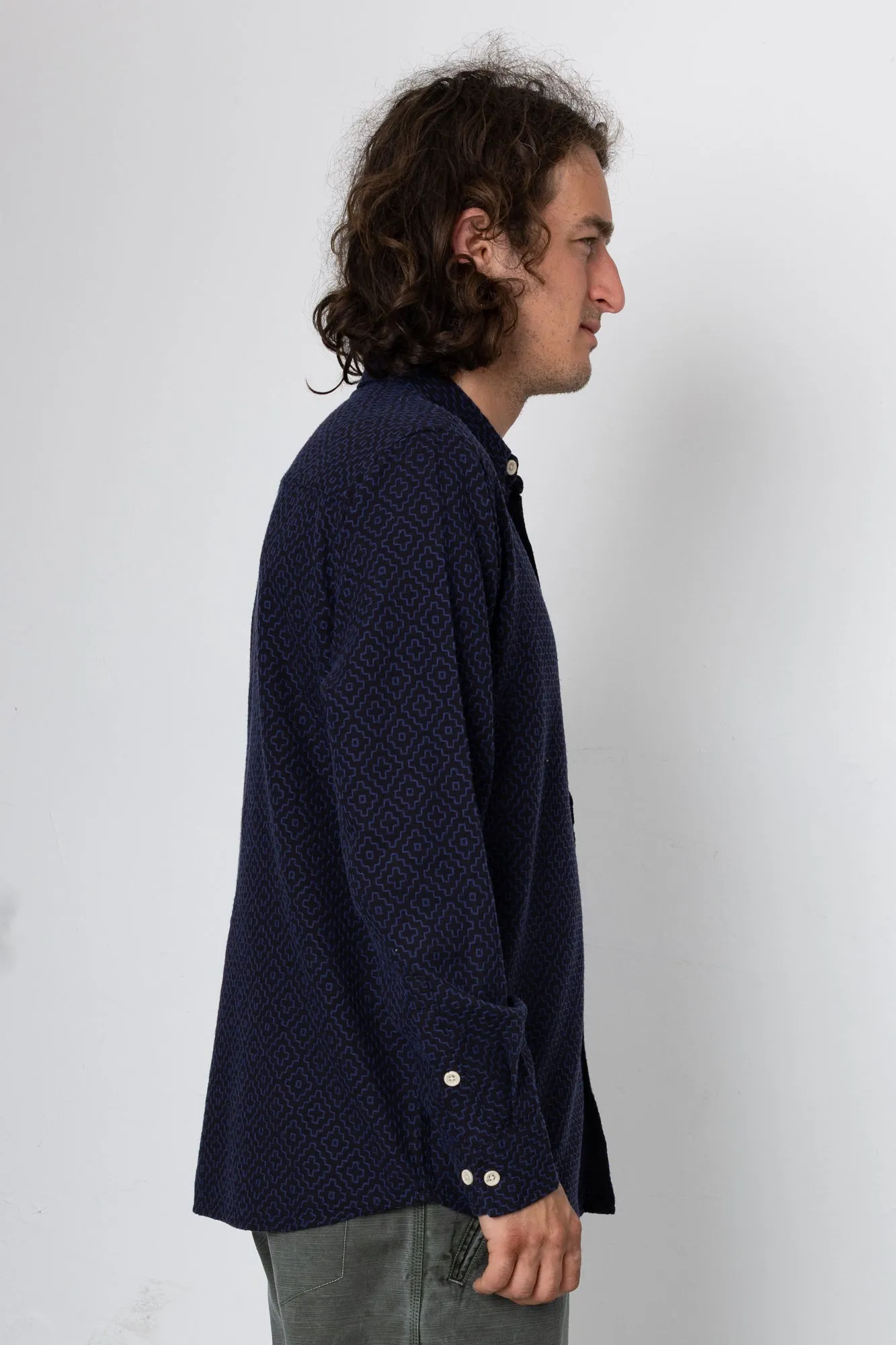 Harwood Long Sleeve Shirt - Navy sold by Folk product image thumbnail 3