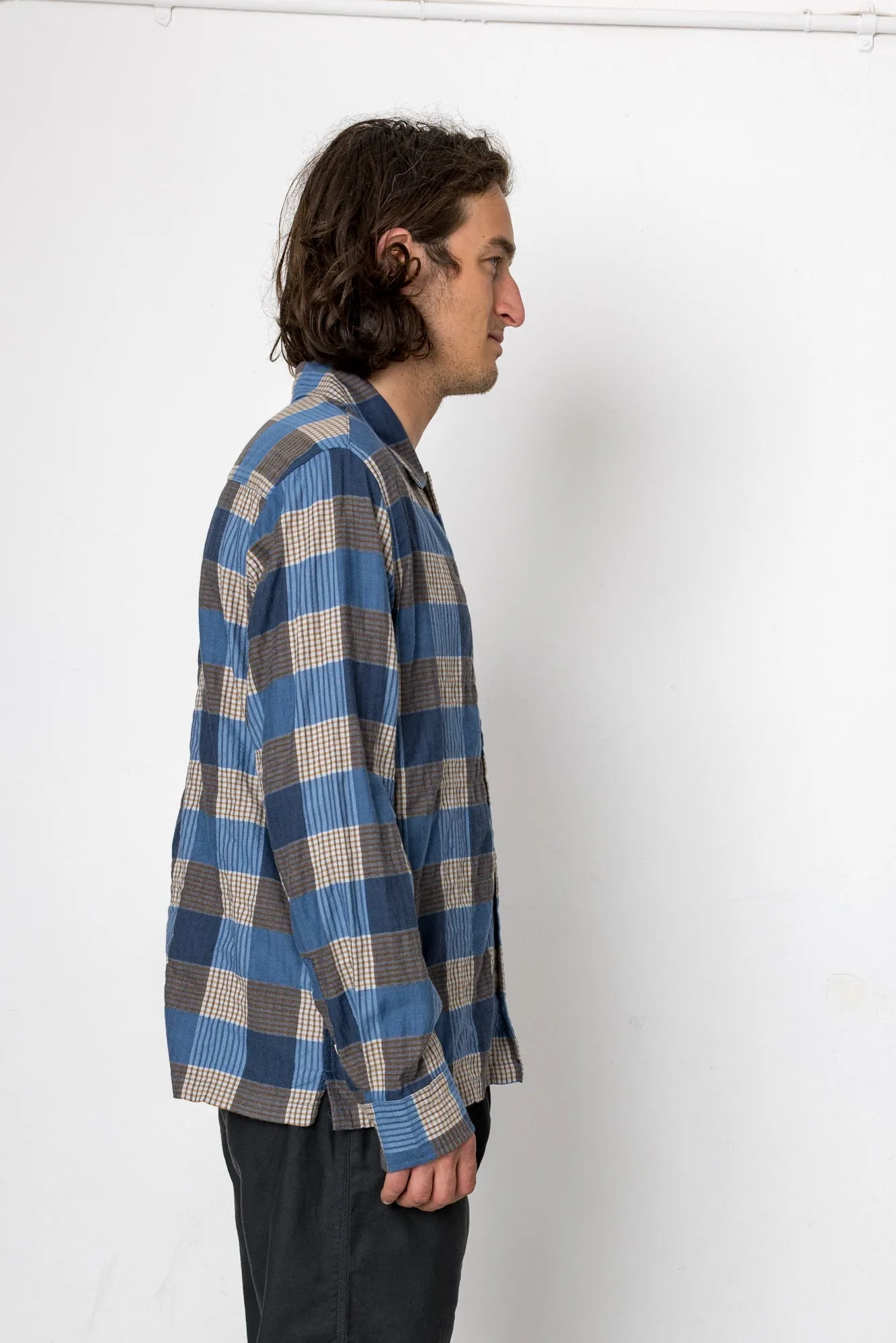 Moore Long Sleeve Shirt - Blue sold by Folk product image thumbnail 3