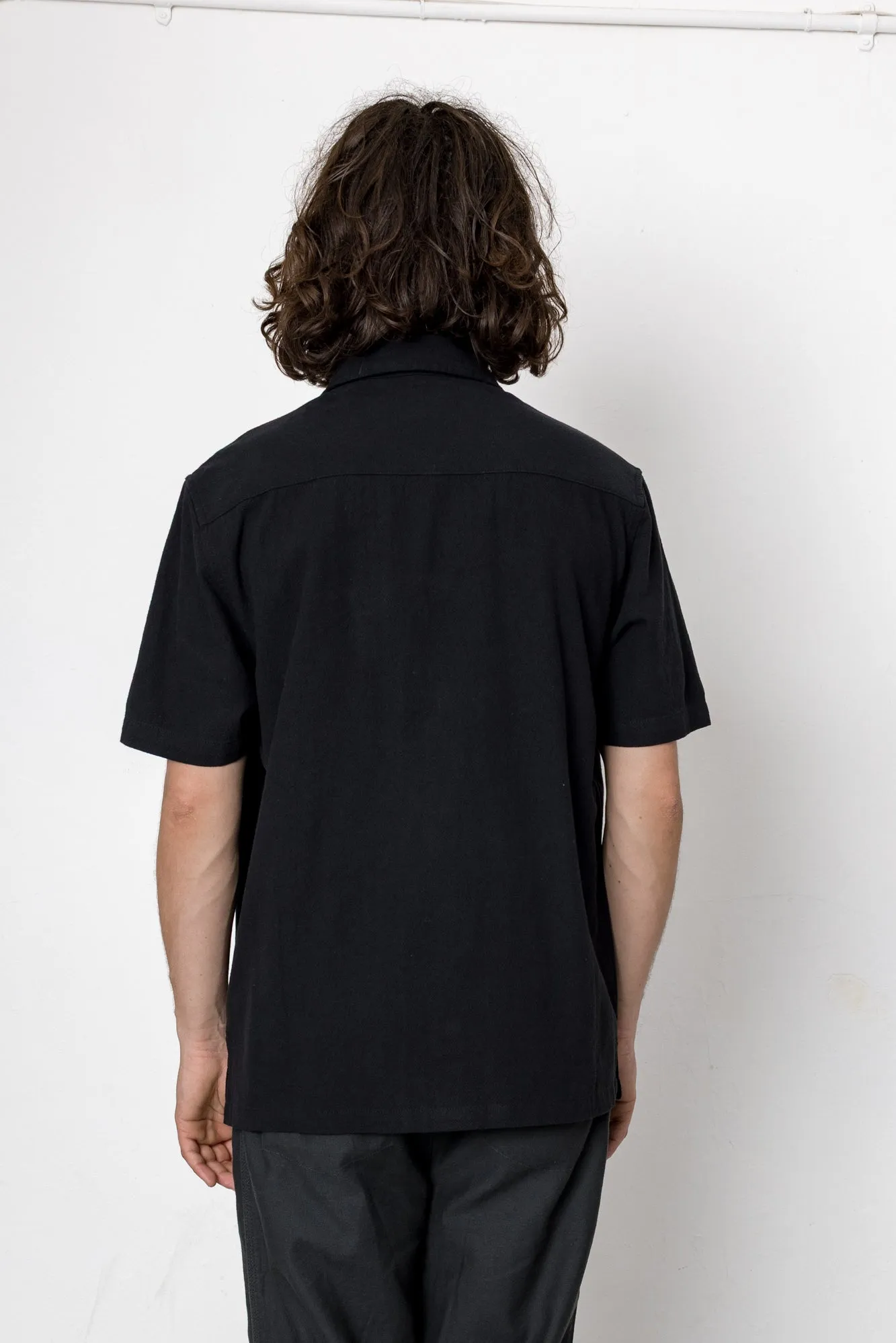 Crinkle Short Sleeve Shirt - Black sold by Folk product image thumbnail 4
