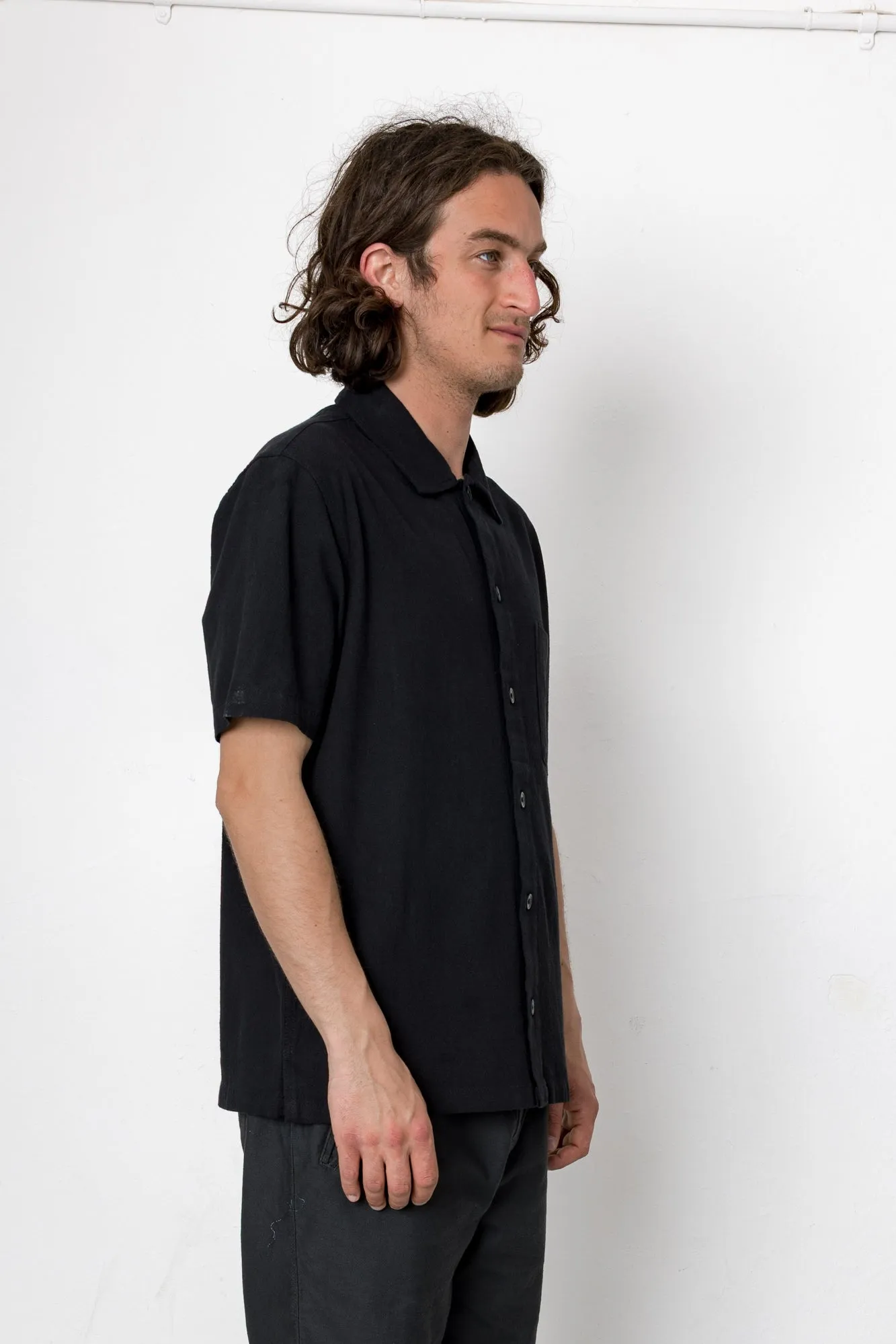 Crinkle Short Sleeve Shirt - Black sold by Folk product image thumbnail 2