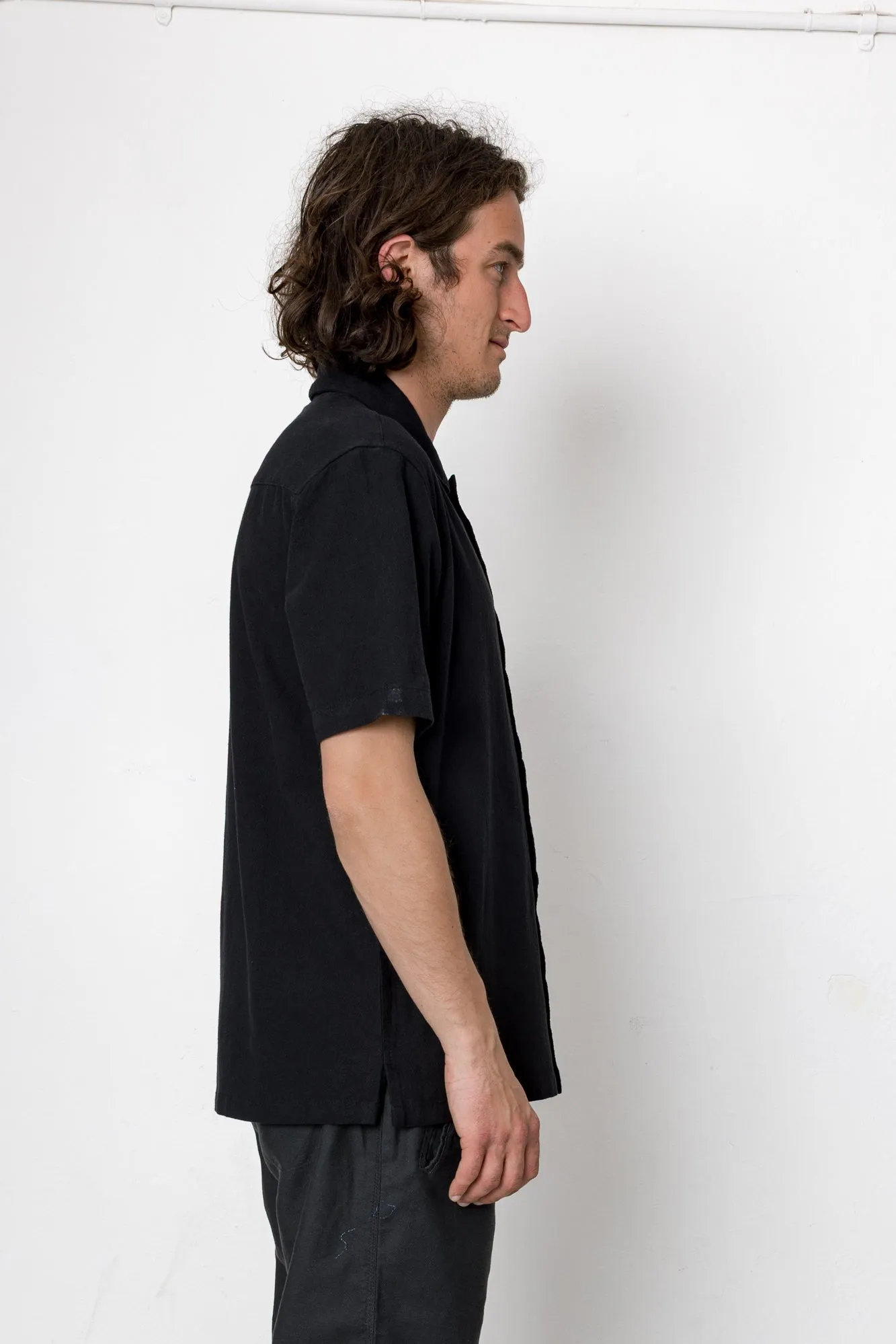Crinkle Short Sleeve Shirt - Black sold by Folk product image thumbnail 3