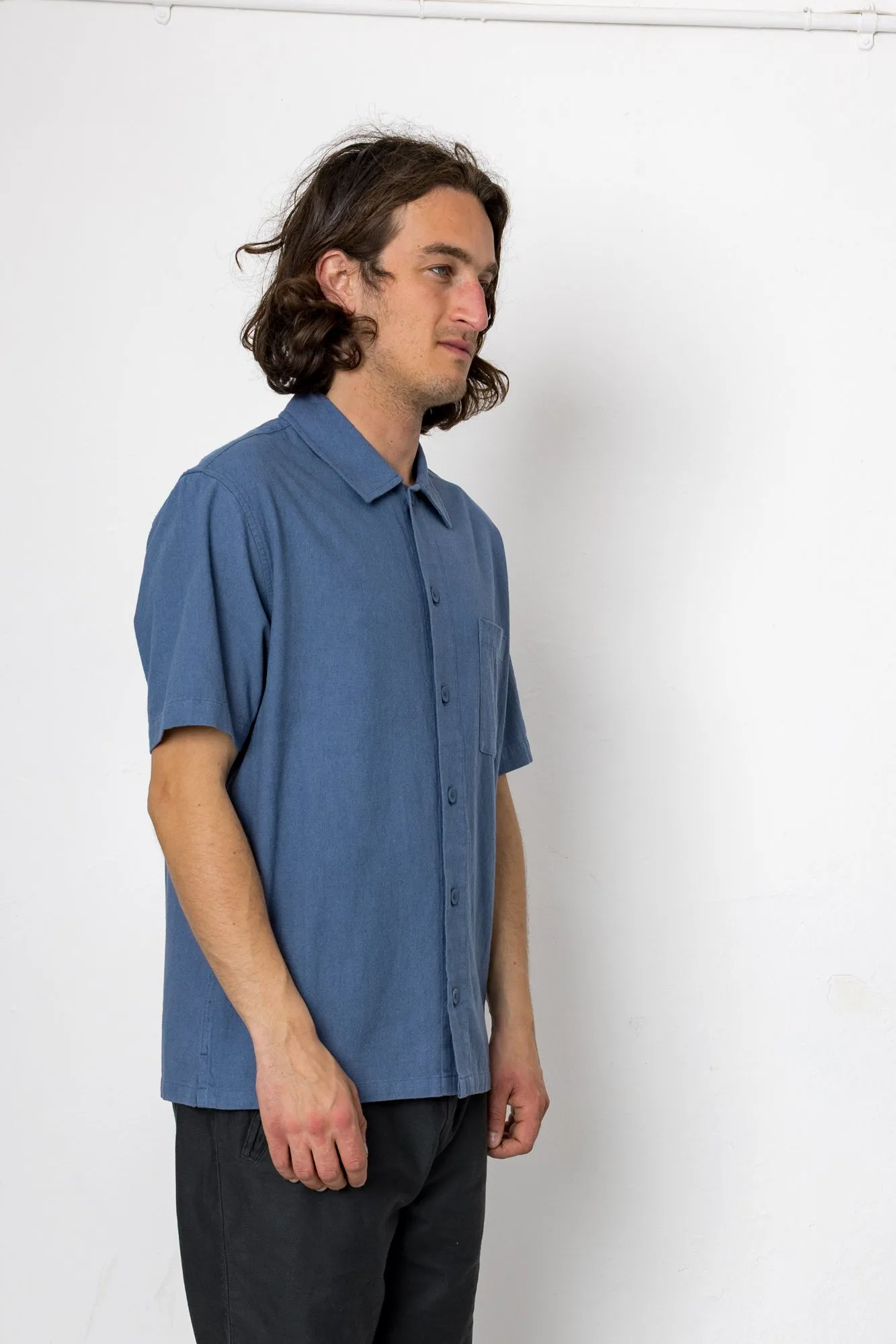 Crinkle Short Sleeve Shirt - Slate sold by Folk product image thumbnail 2