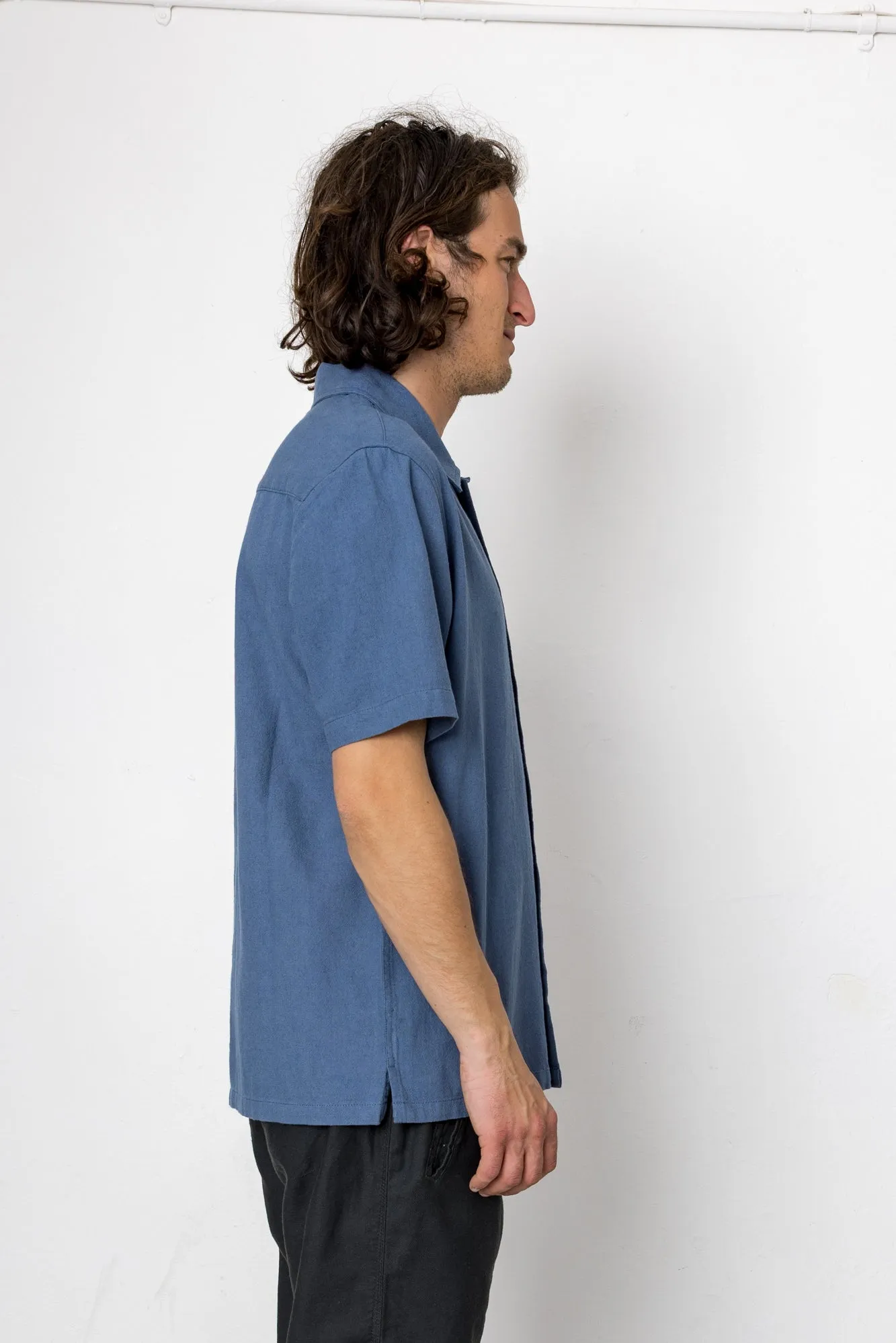 Crinkle Short Sleeve Shirt - Slate sold by Folk product image thumbnail 3
