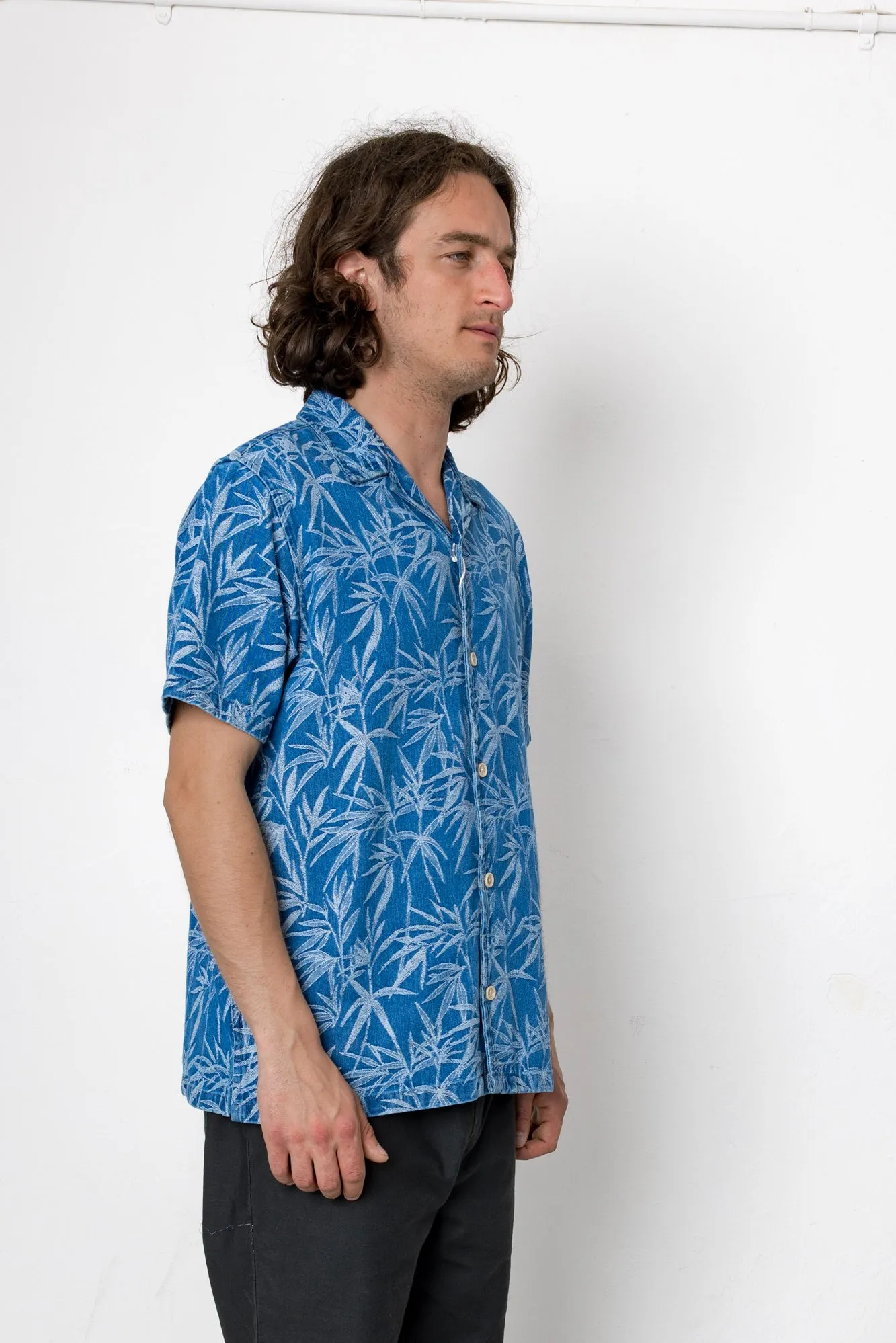Tropicana Shirt - Denim Tropical Embroidery sold by Folk product image thumbnail 4
