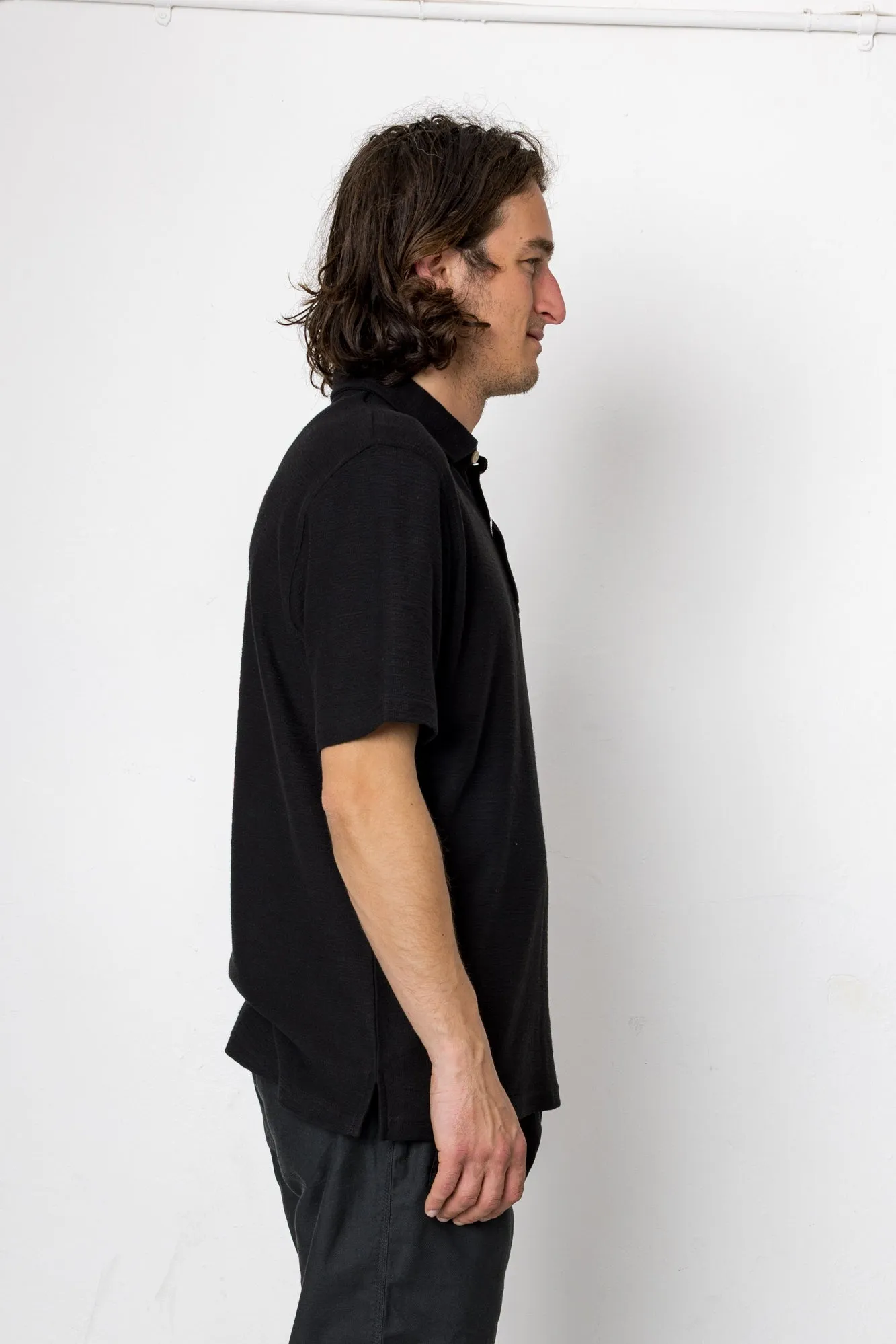 Ray Slub Polo - Washed Black sold by Folk product image thumbnail 3