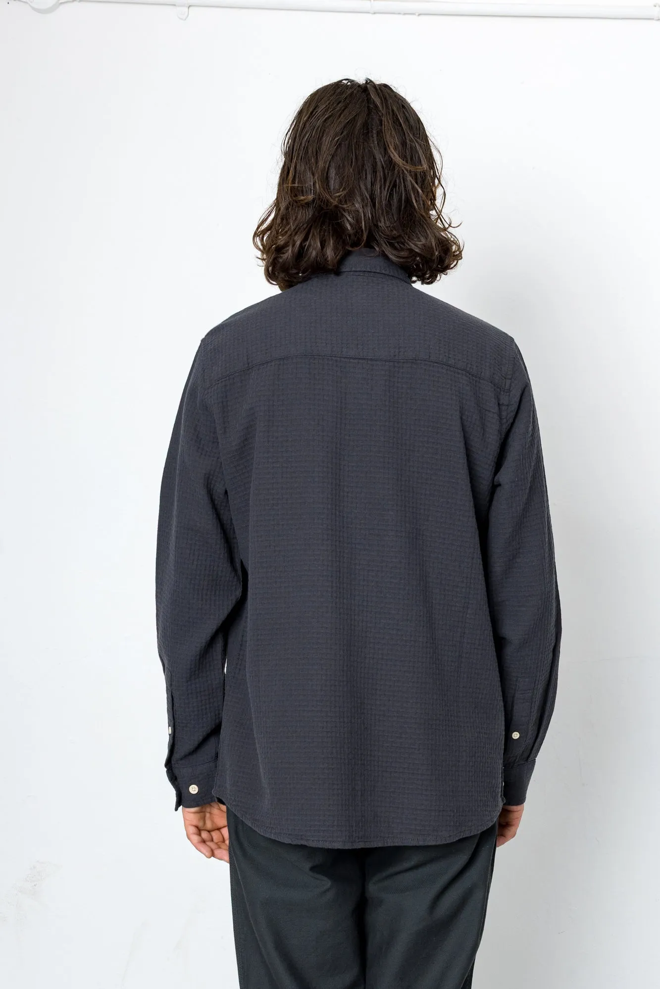 Wilkes Long Sleeve Shirt - Dark Navy sold by Folk product image thumbnail 4