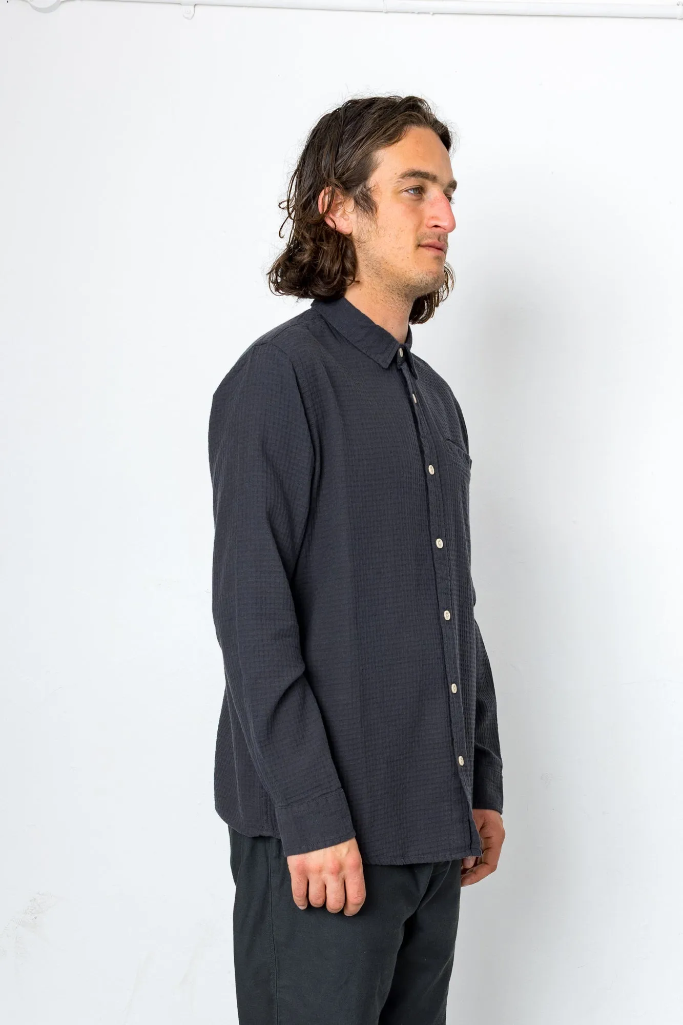 Wilkes Long Sleeve Shirt - Dark Navy sold by Folk product image thumbnail 2