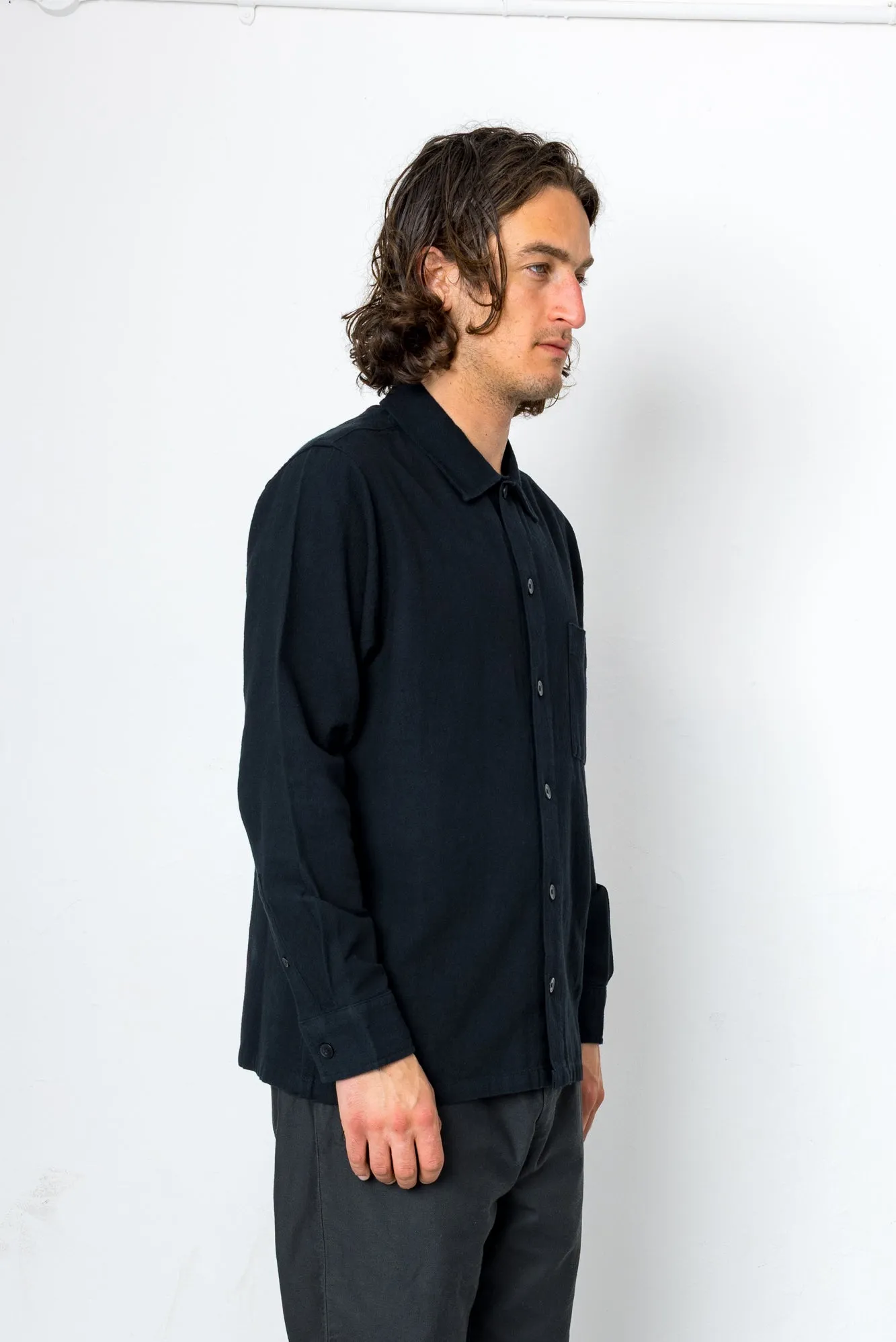 Crinkle Long Sleeve Shirt - Black sold by Folk product image thumbnail 2