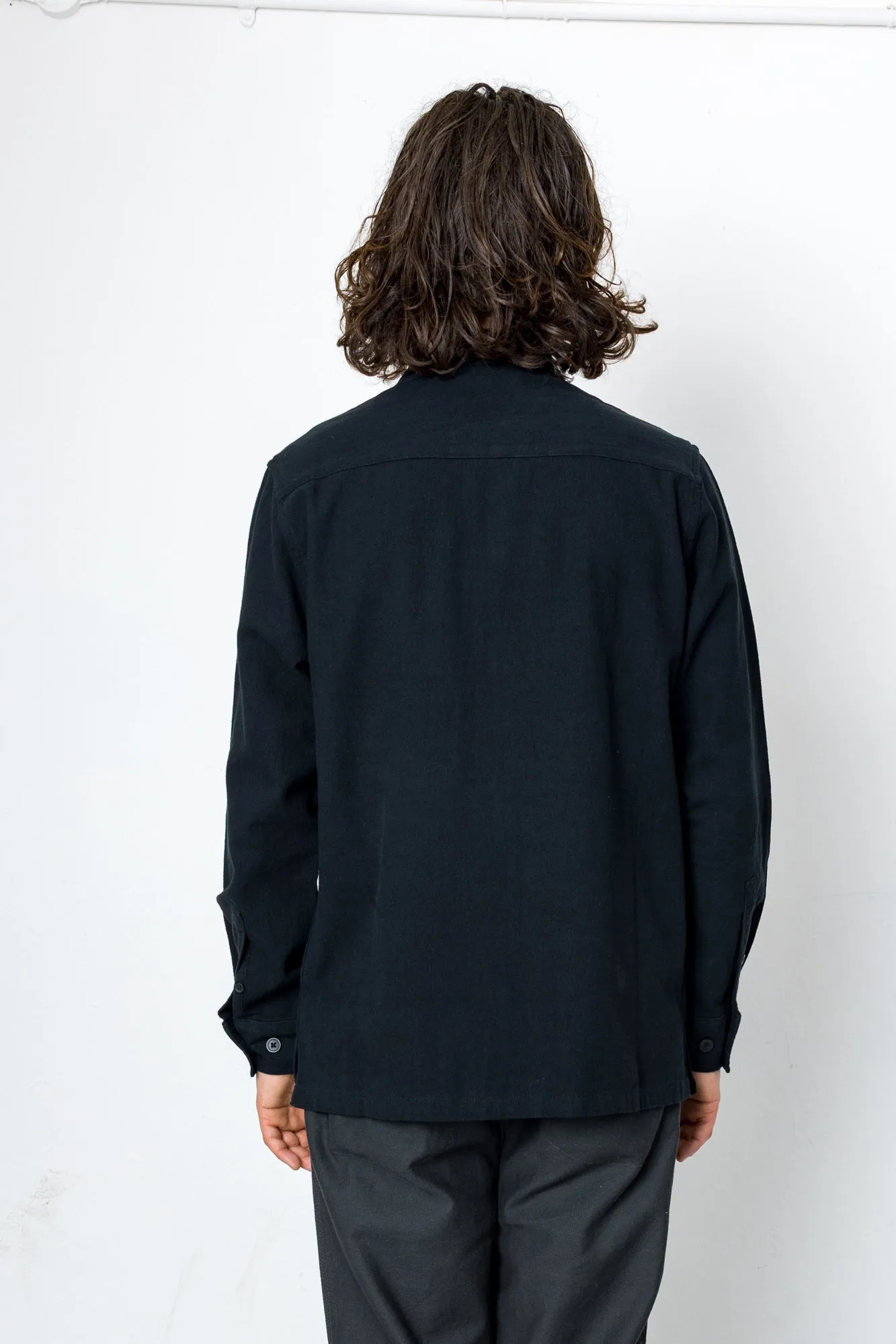 Crinkle Long Sleeve Shirt - Black sold by Folk product image thumbnail 4