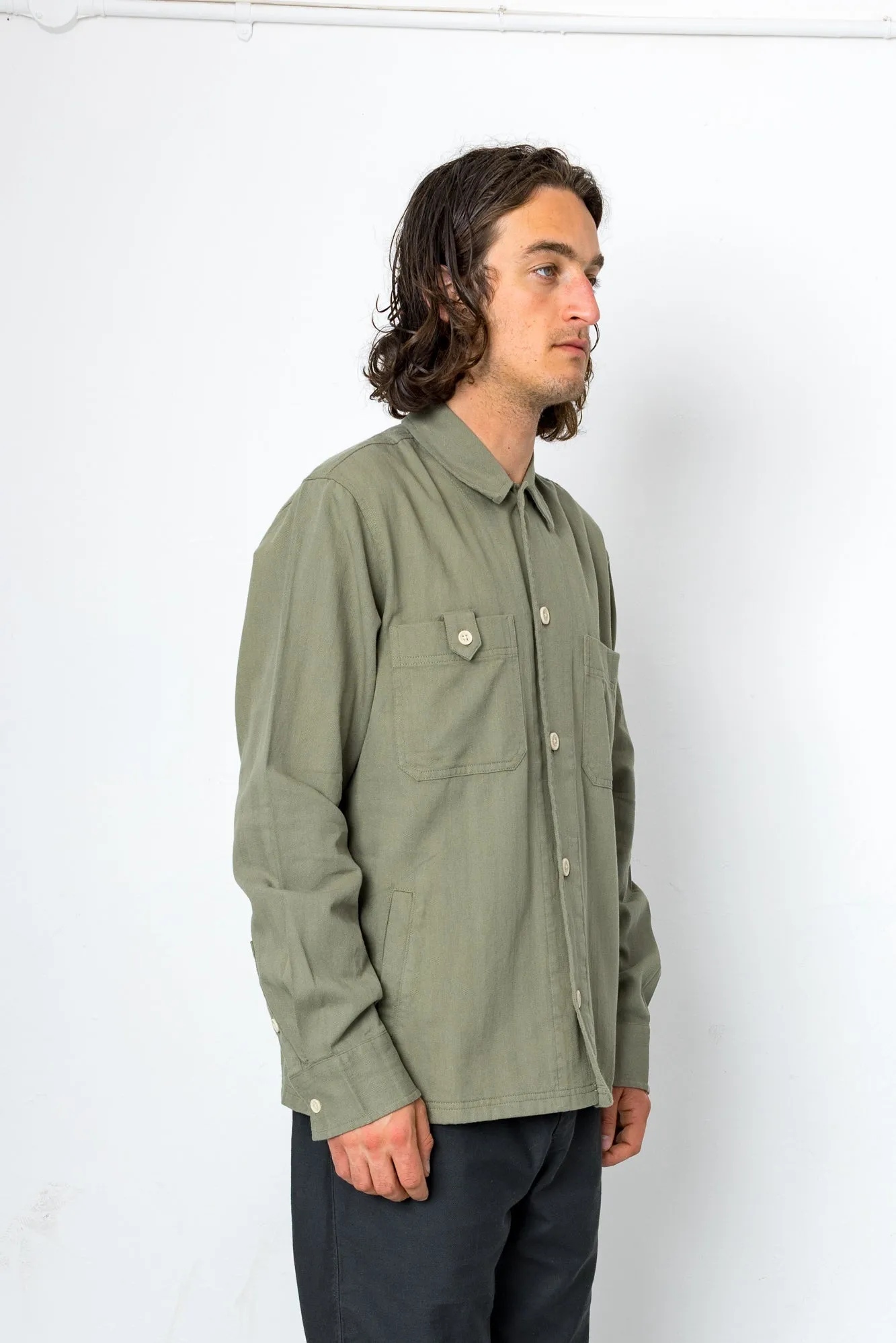 Hansen Overshirt - Khaki sold by Folk product image thumbnail 2