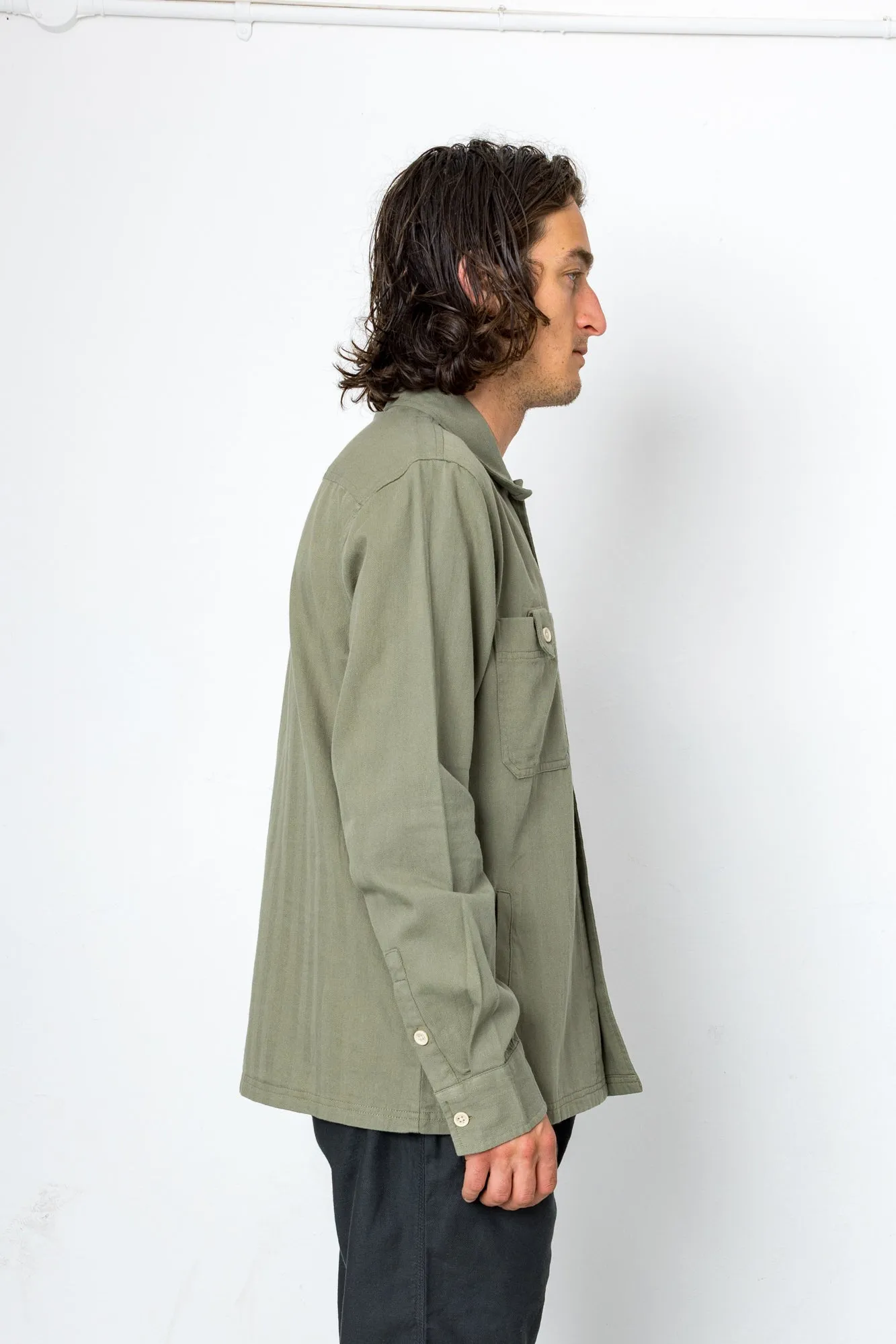 Hansen Overshirt - Khaki sold by Folk product image thumbnail 3