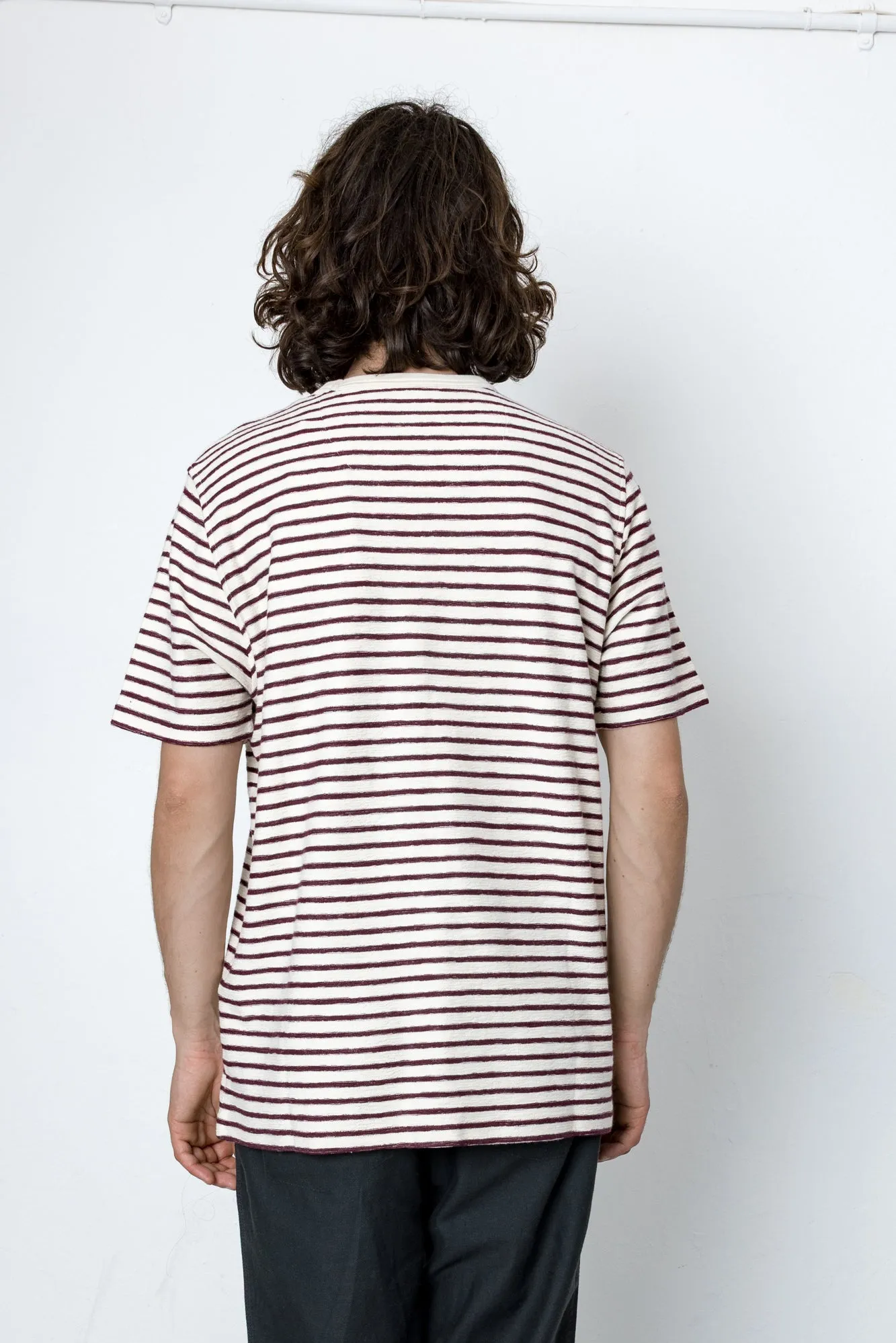 Cornell T-Shirt - Ecru / Burgundy sold by Folk product image thumbnail 4