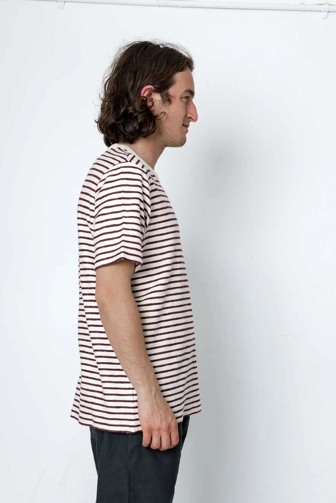 Cornell T-Shirt - Ecru / Burgundy sold by Folk product image thumbnail 3