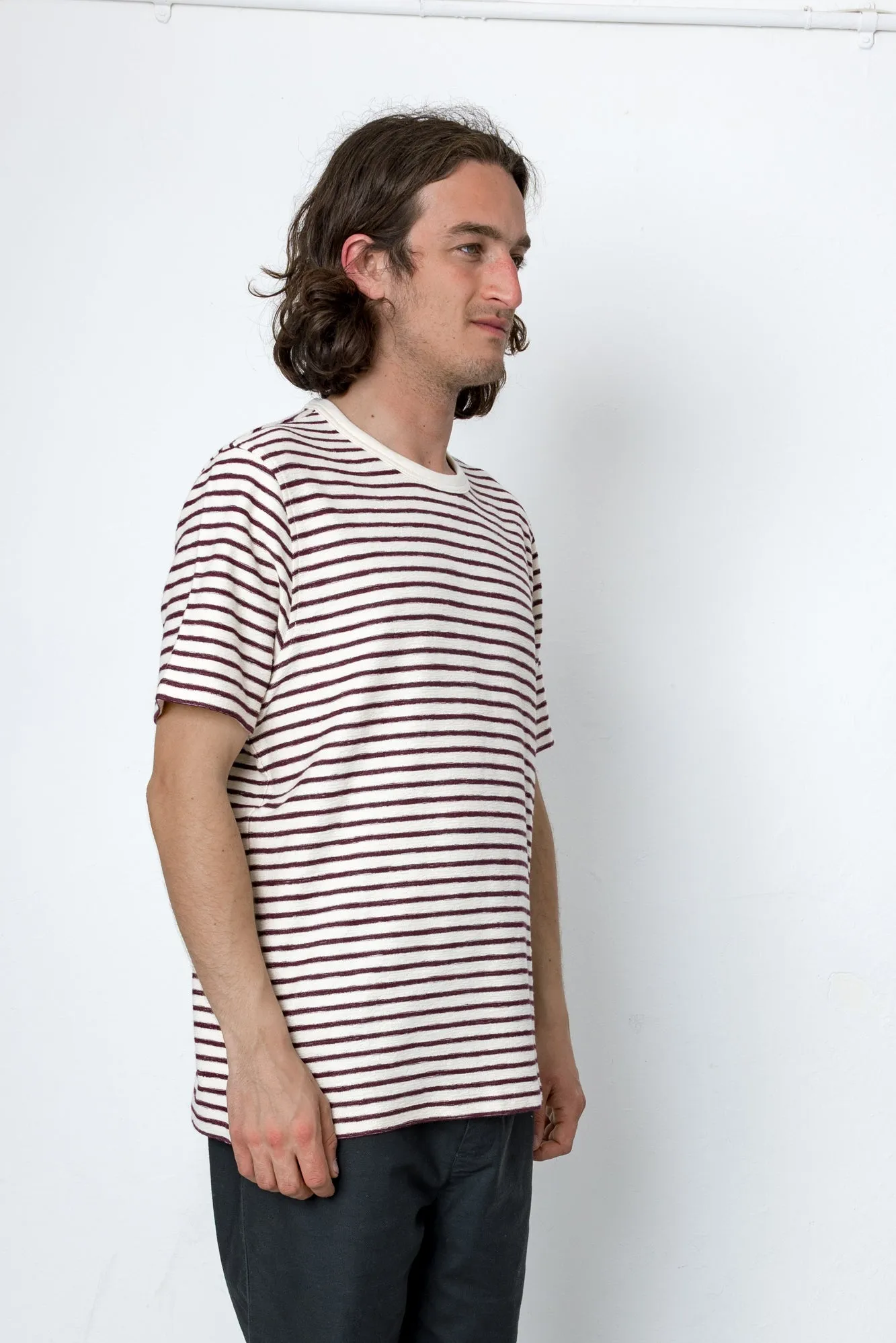 Cornell T-Shirt - Ecru / Burgundy sold by Folk product image thumbnail 2