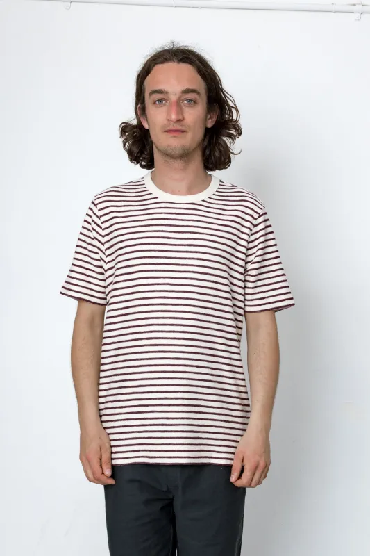 Cornell T-Shirt - Ecru / Burgundy made by Folk