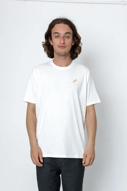Arch Embroidery T-Shirt - Ecru made by Folk
