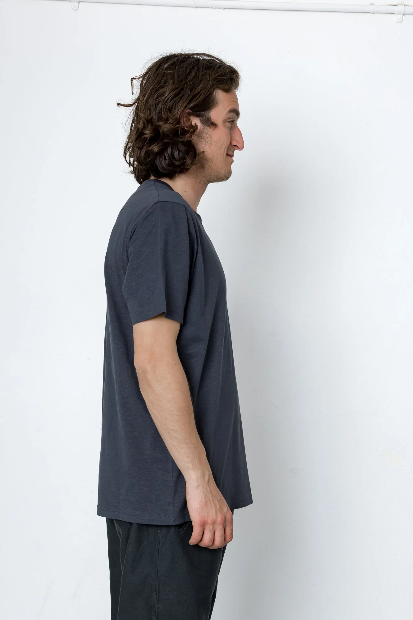 Fraser Embroidery T-Shirt - Washed Black sold by Folk product image thumbnail 3