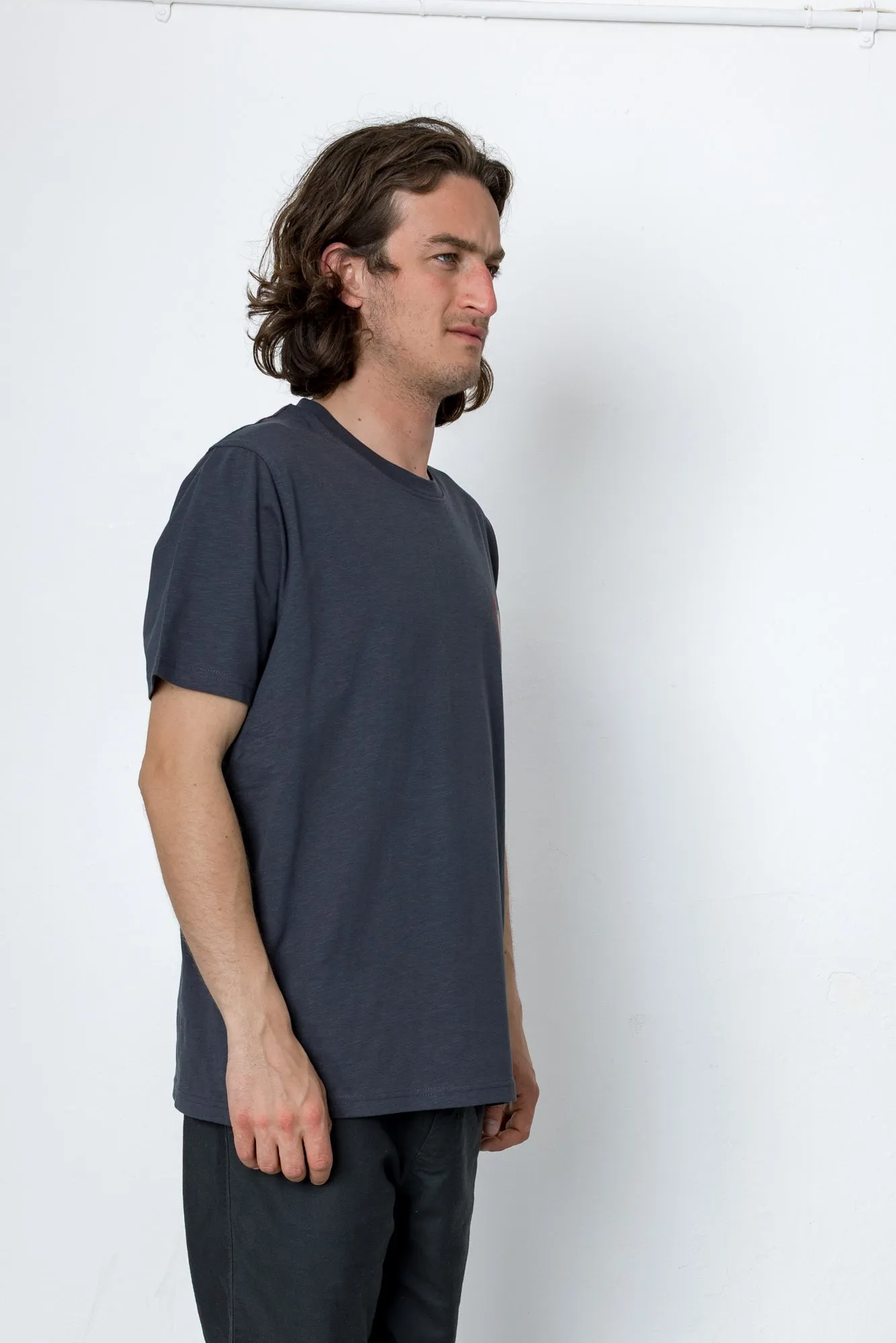 Fraser Embroidery T-Shirt - Washed Black sold by Folk product image thumbnail 2