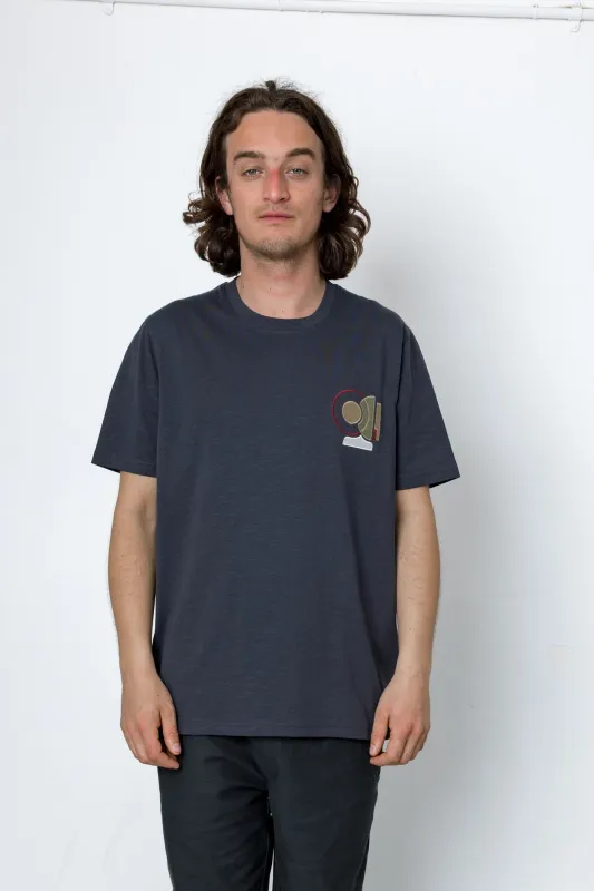 Fraser Embroidery T-Shirt - Washed Black made by Folk