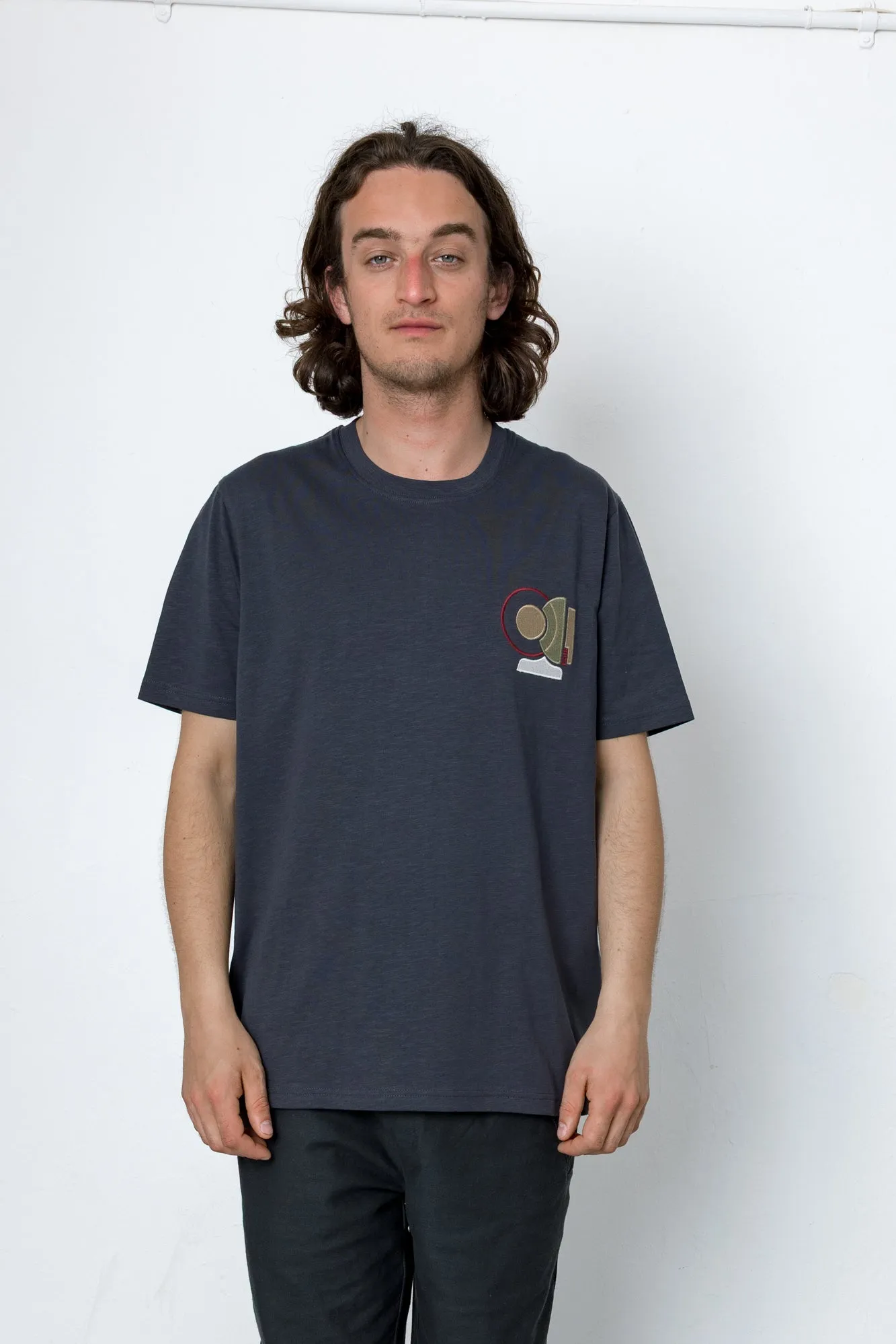 Fraser Embroidery T-Shirt - Washed Black sold by Folk
