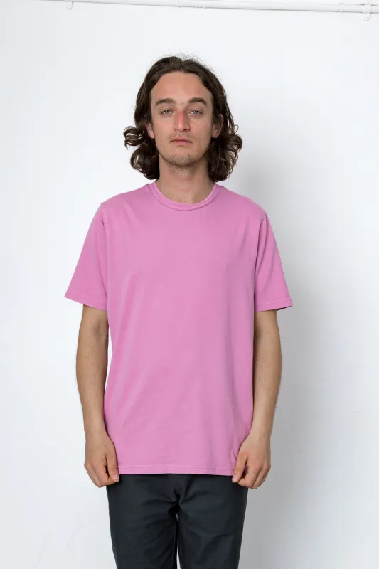 Jacquard Neck T-Shirt - Raspberry Mousse made by Folk