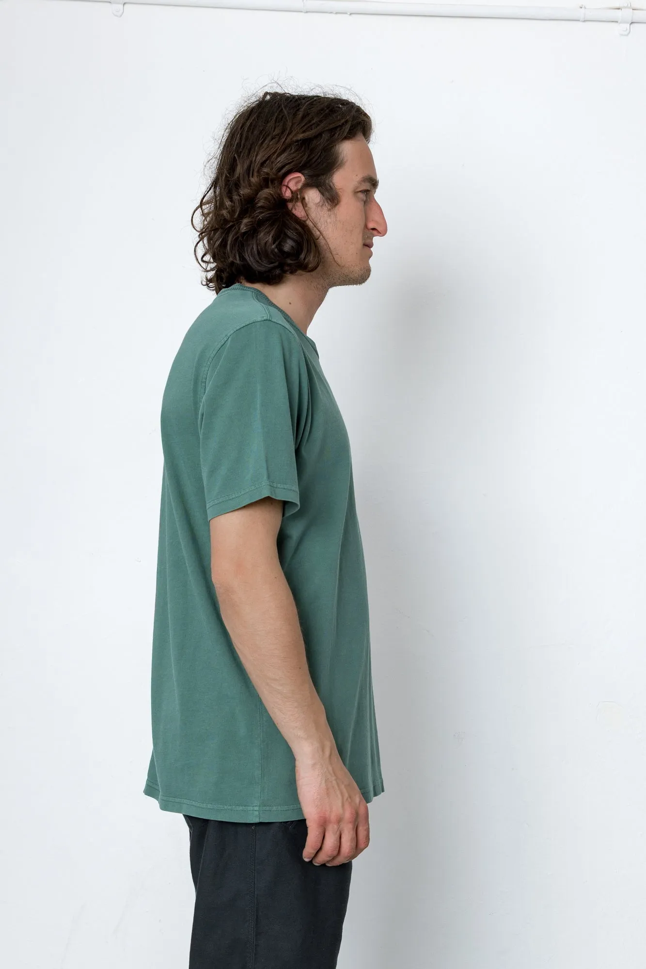 Jacquard Neck T-Shirt - Peacock sold by Folk product image thumbnail 3