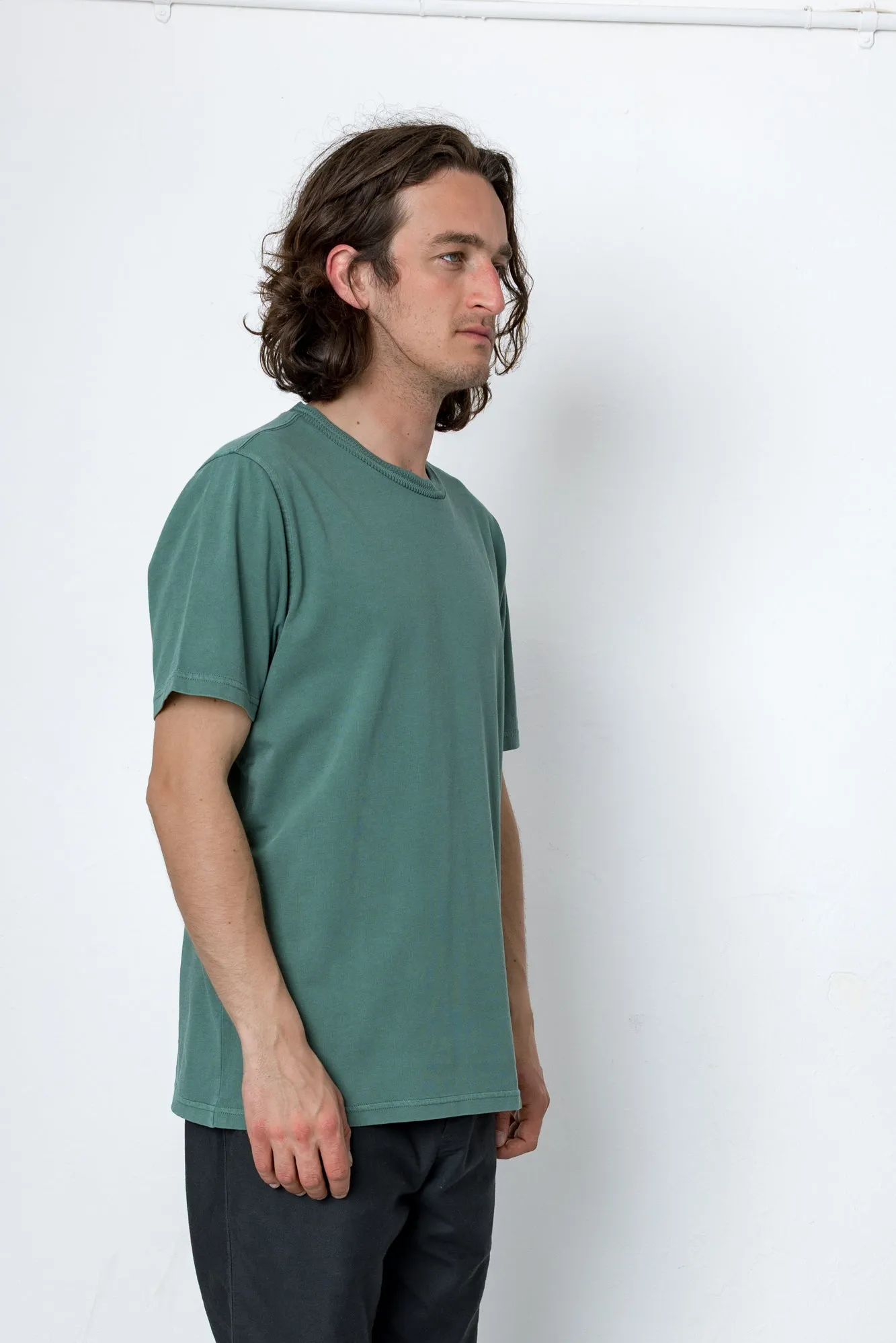 Jacquard Neck T-Shirt - Peacock sold by Folk product image thumbnail 2