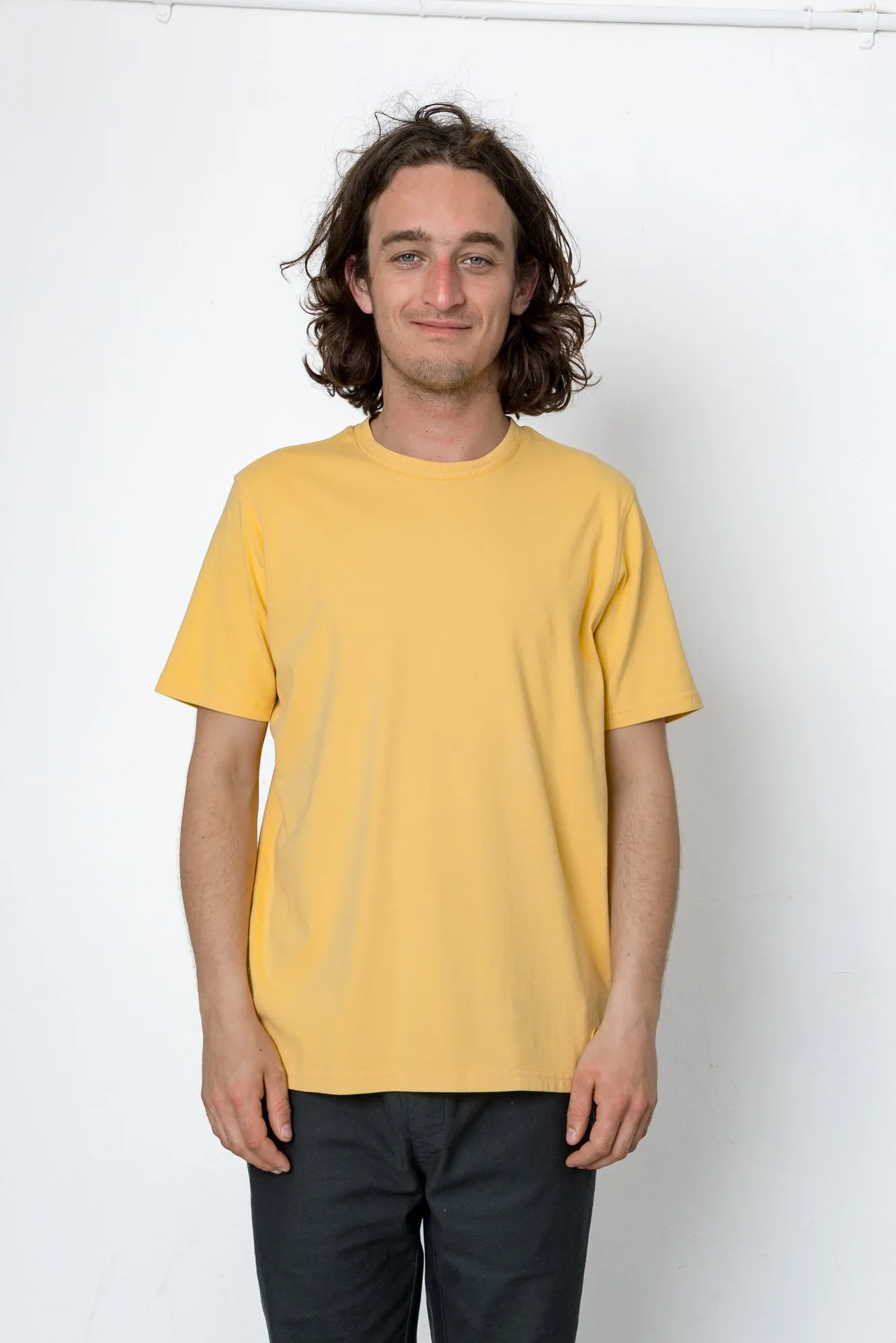 Jacquard Neck T-Shirt - Ochre sold by Folk