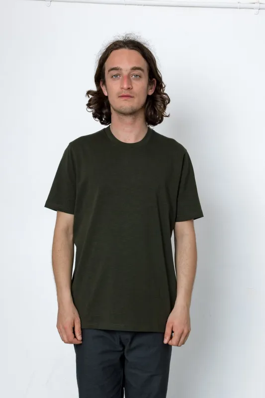 Marker Heavy Slub T-Shirt - Bottle Green made by Folk