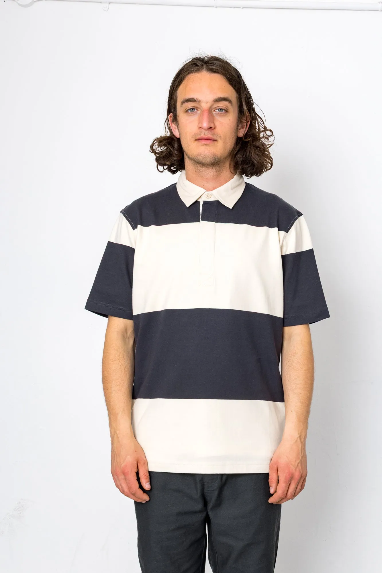 Trikot Rugby Polo - Washed Black / Ecru sold by Folk